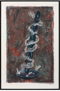 Serigrafía grande Impresión expresionista neofigurativa Jorg Immendorff