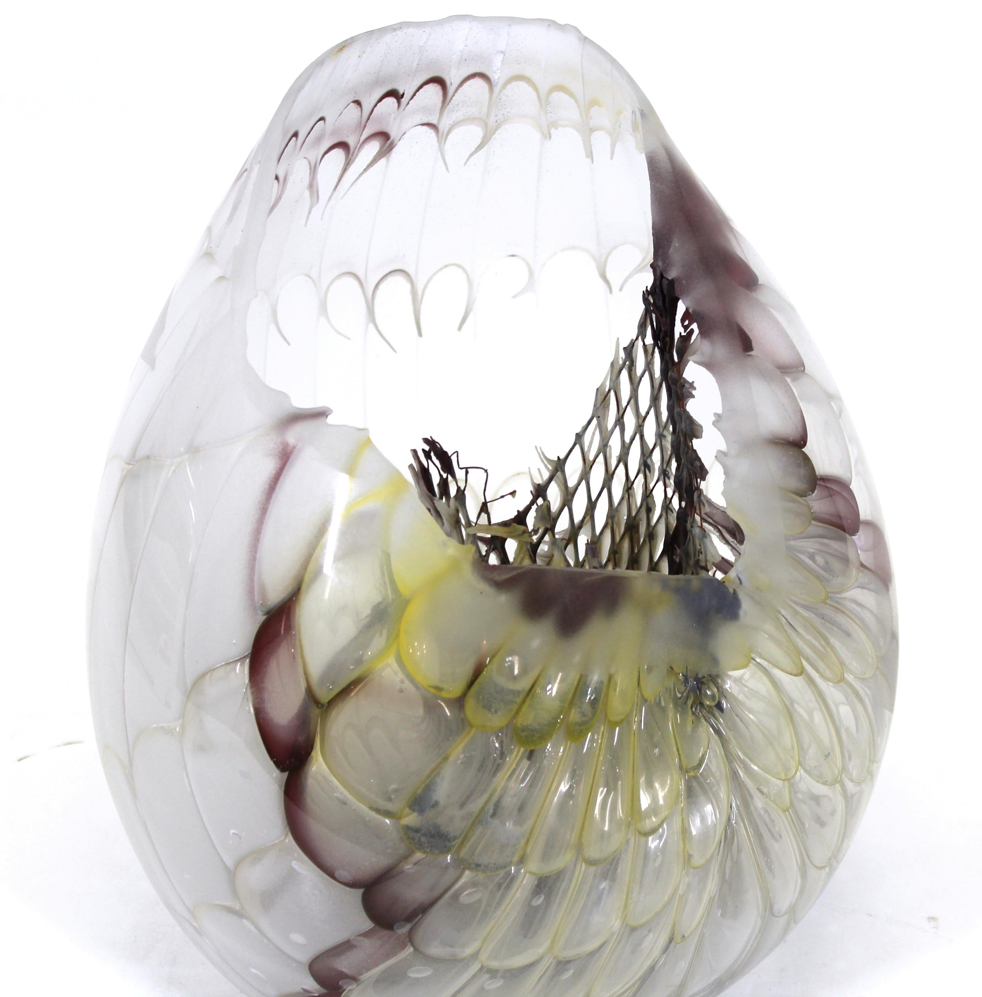 Jorg Zimmermann German Studio Art Glass Sculpture In Good Condition In New York, NY