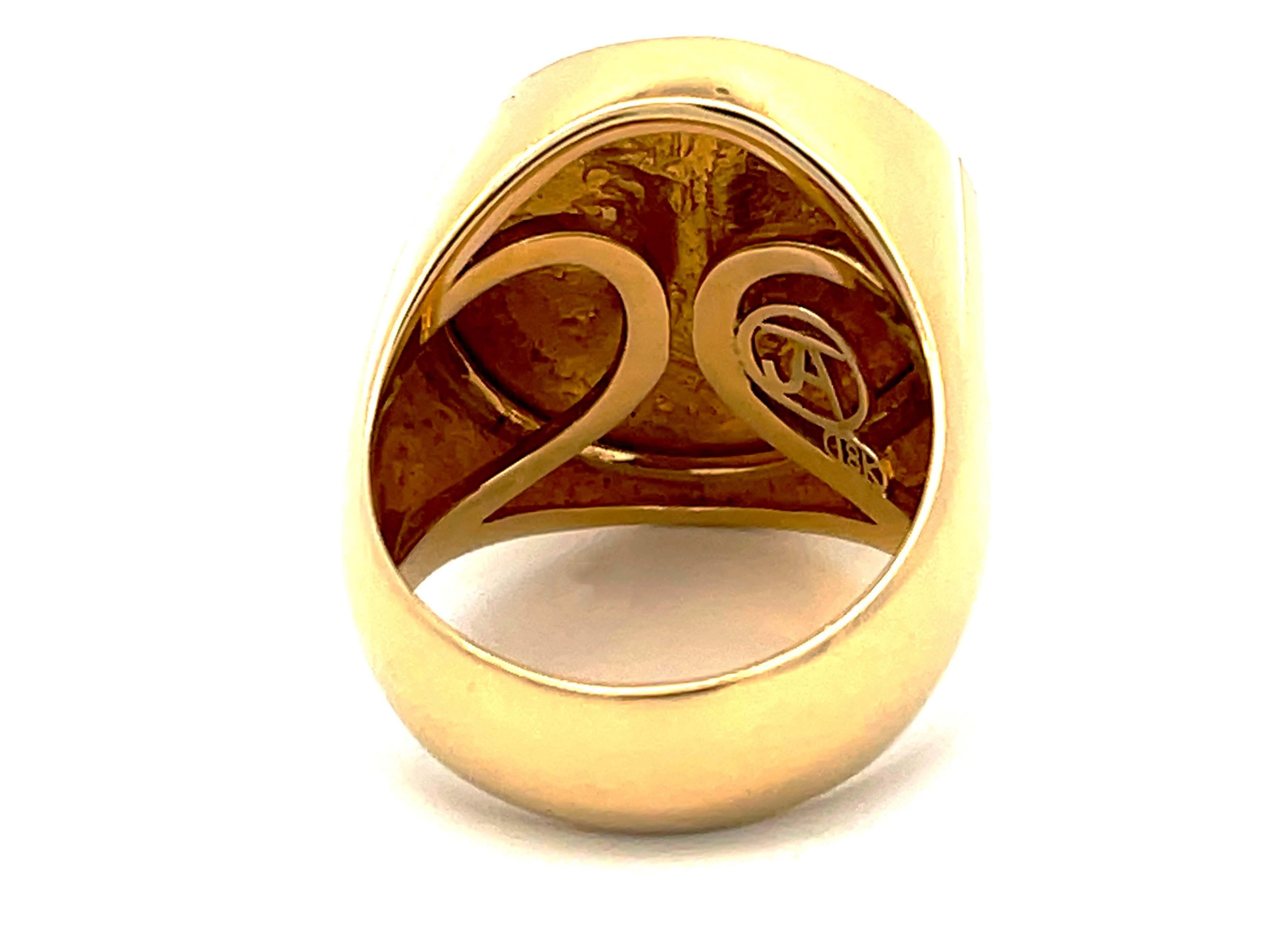 Jorge Adeler Heraclius Gold Coin Ring in 18Karat Yellow Gold For Sale 5