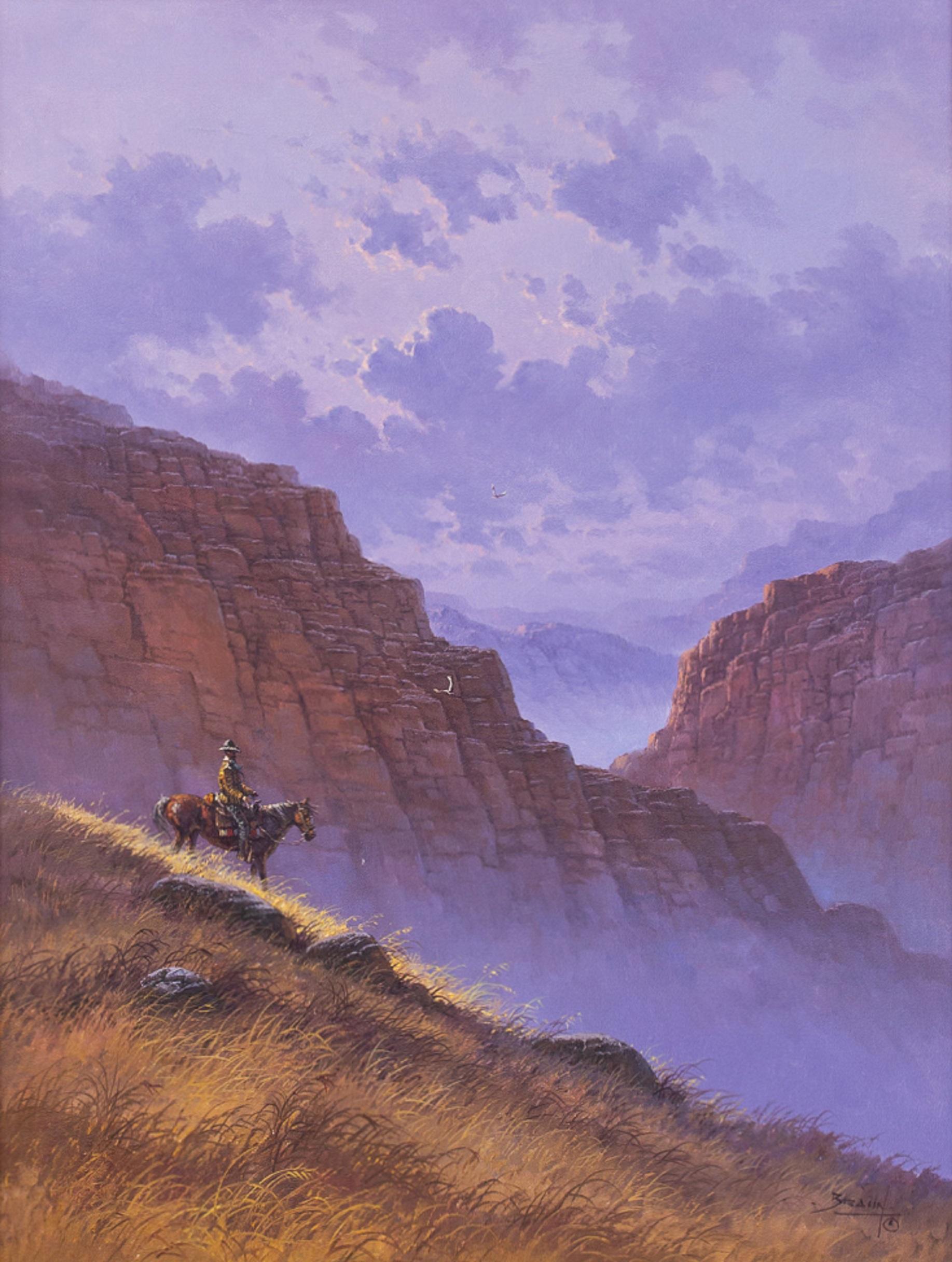 Cavaliere in collina - Painting Realismo di Jorge Braun Tarallo