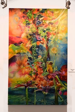 Chasser les bulles, peinture, acrylique sur toile