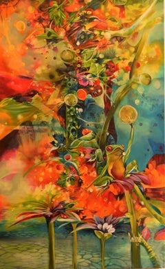 Chasser les bulles, peinture, acrylique sur toile