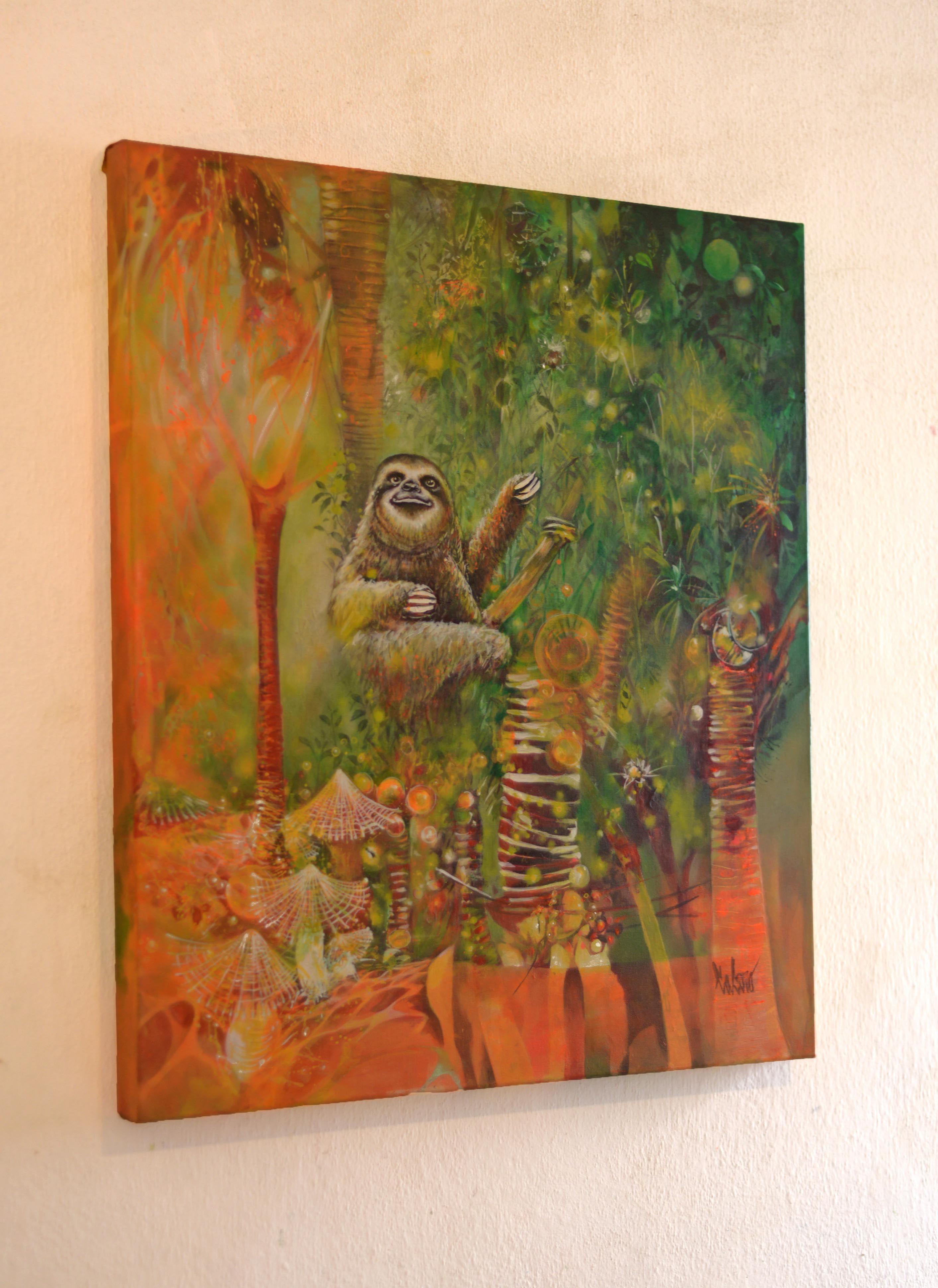 le berceau des conquilles, Peinture, Acrylique sur toile - Expressionniste Painting par Jorge Calero