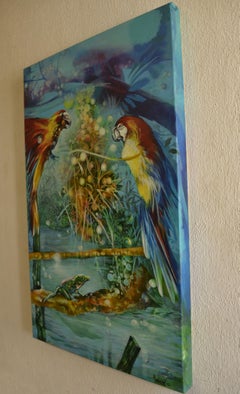Parrots, Painting, Acrylic on Canvas