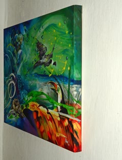 sphères, peinture, acrylique sur toile