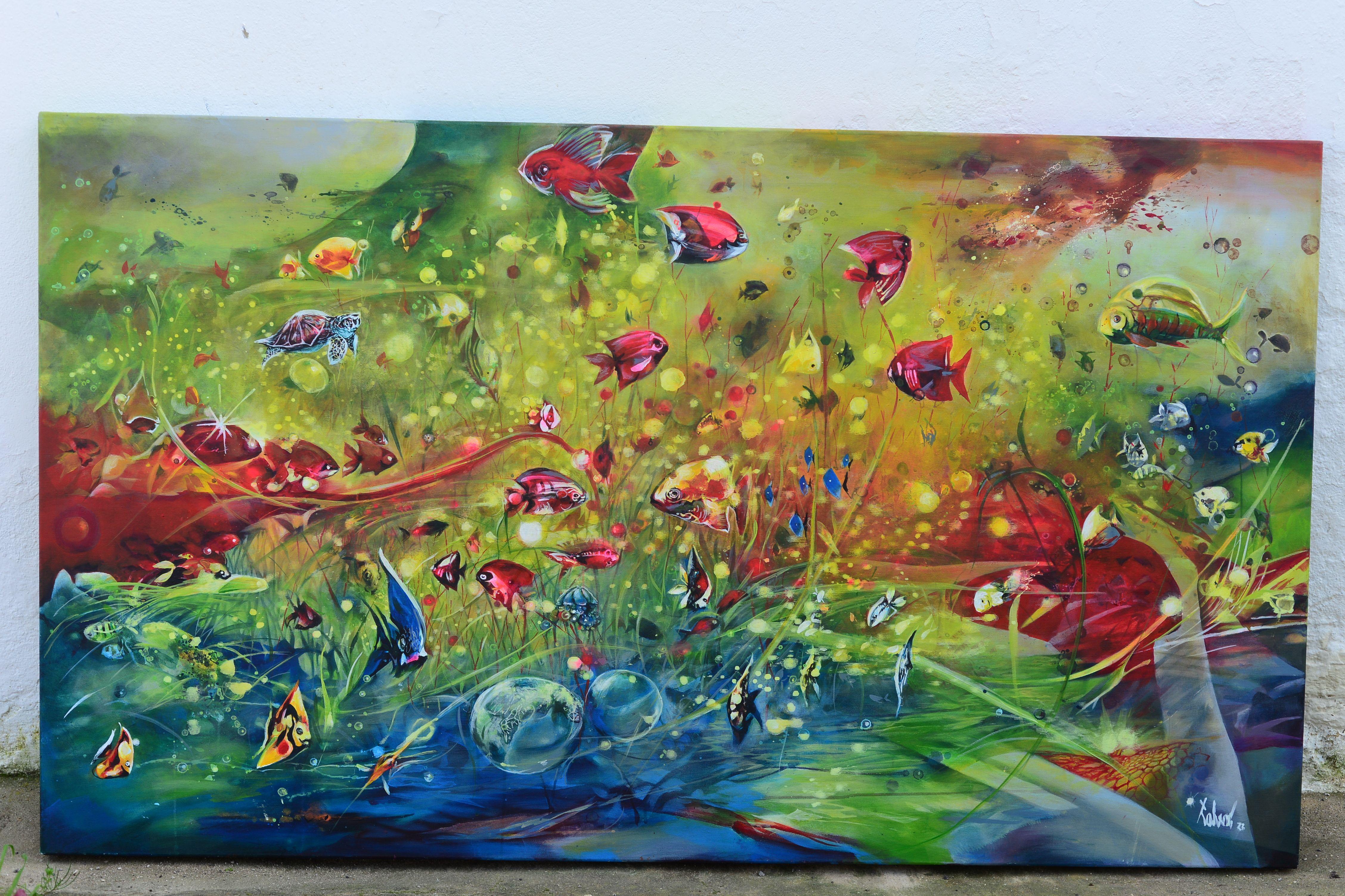Tortues, peinture, acrylique sur toile en vente 1