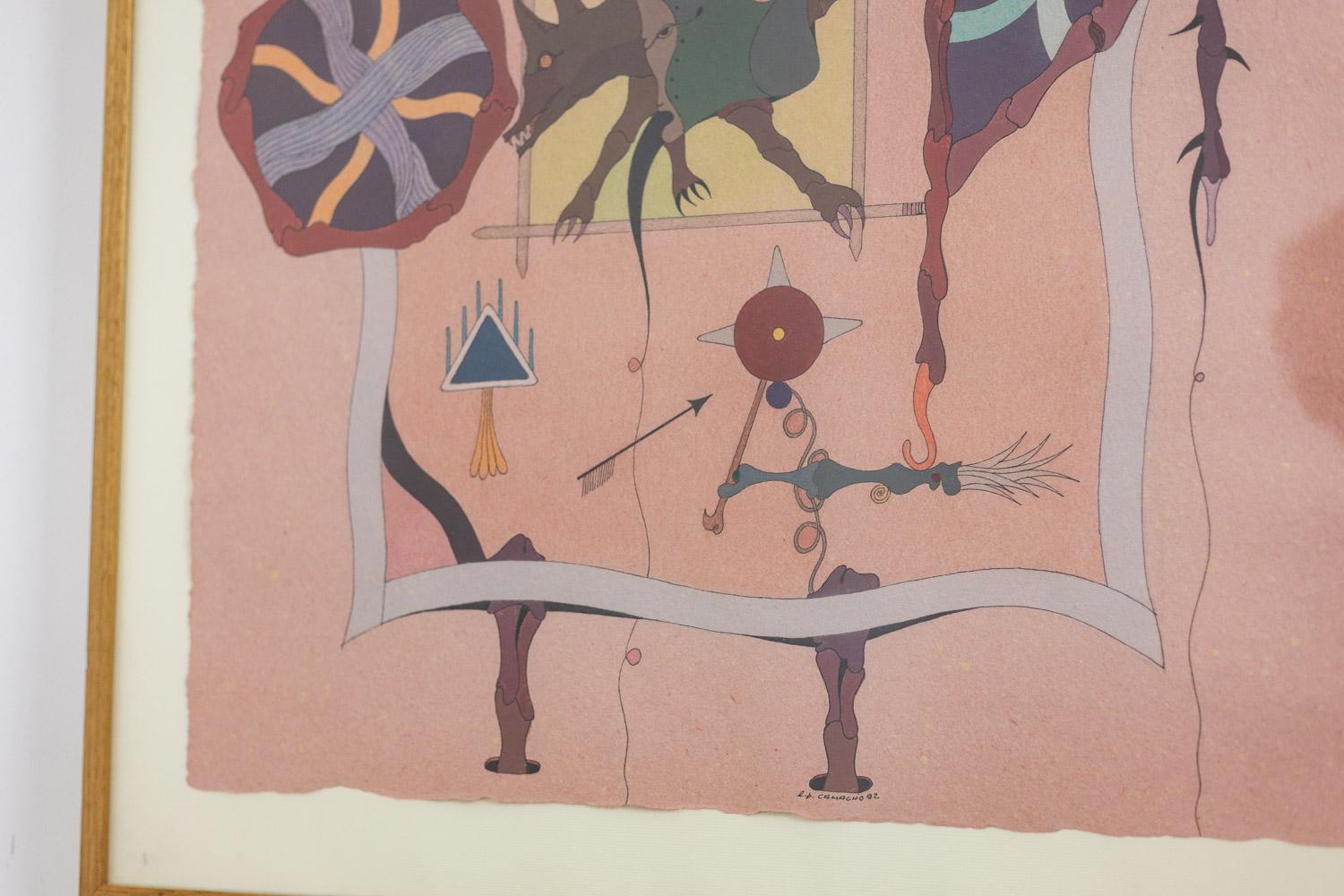 Jorge Camacho. Arbeit Clan der Koyoten. Jahr 1992. im Zustand „Hervorragend“ im Angebot in Saint-Ouen, FR