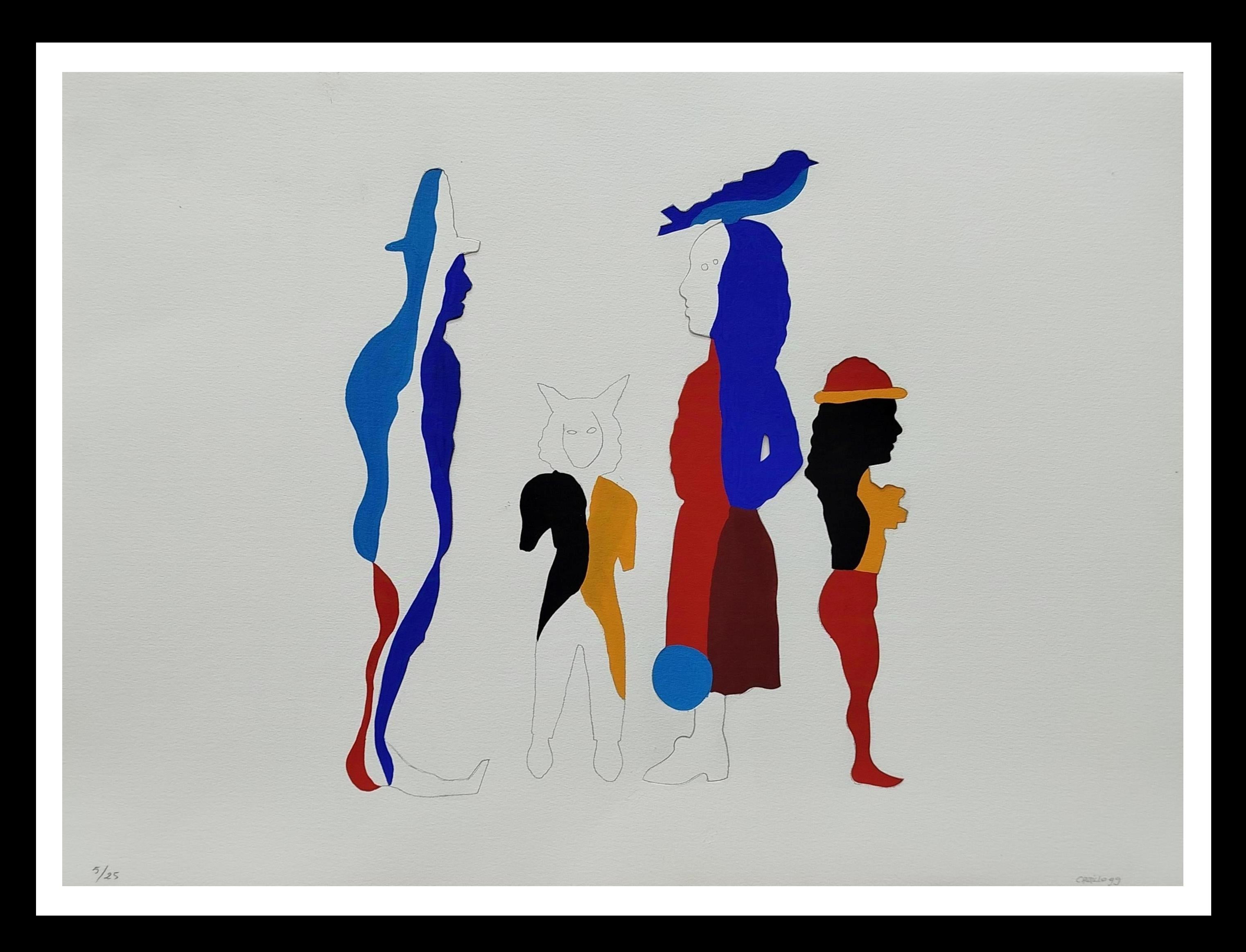 Castillo Compañeros expressionist abstract litografia