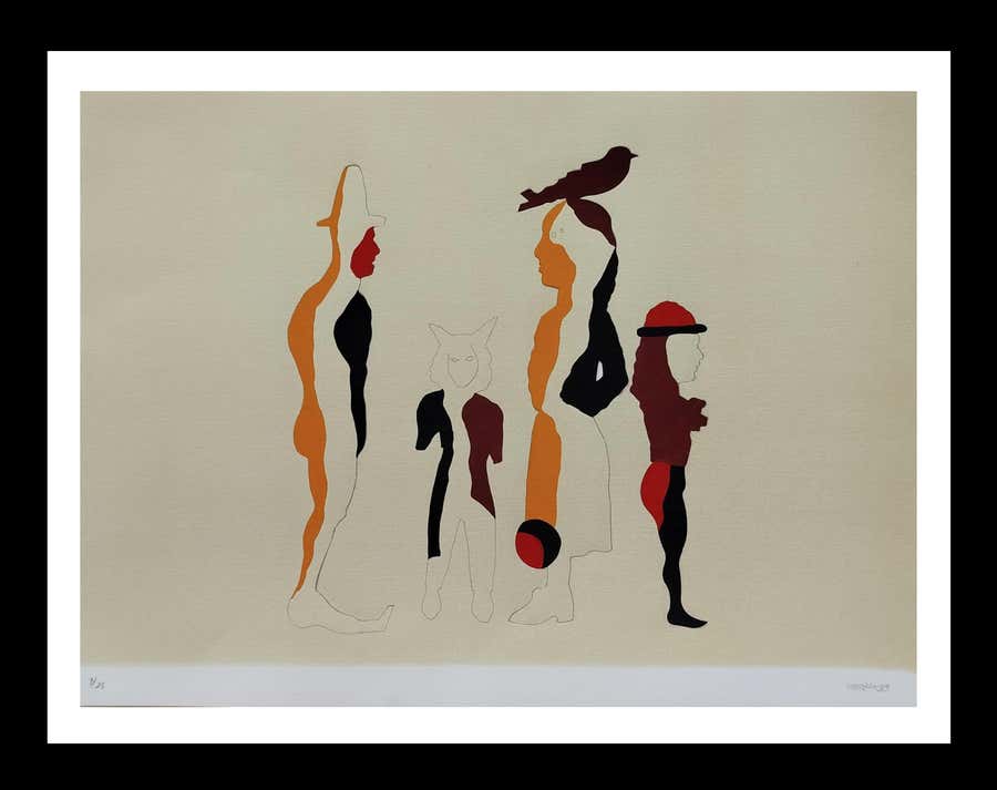 Castillo Compañeros expressionist abstract litografia