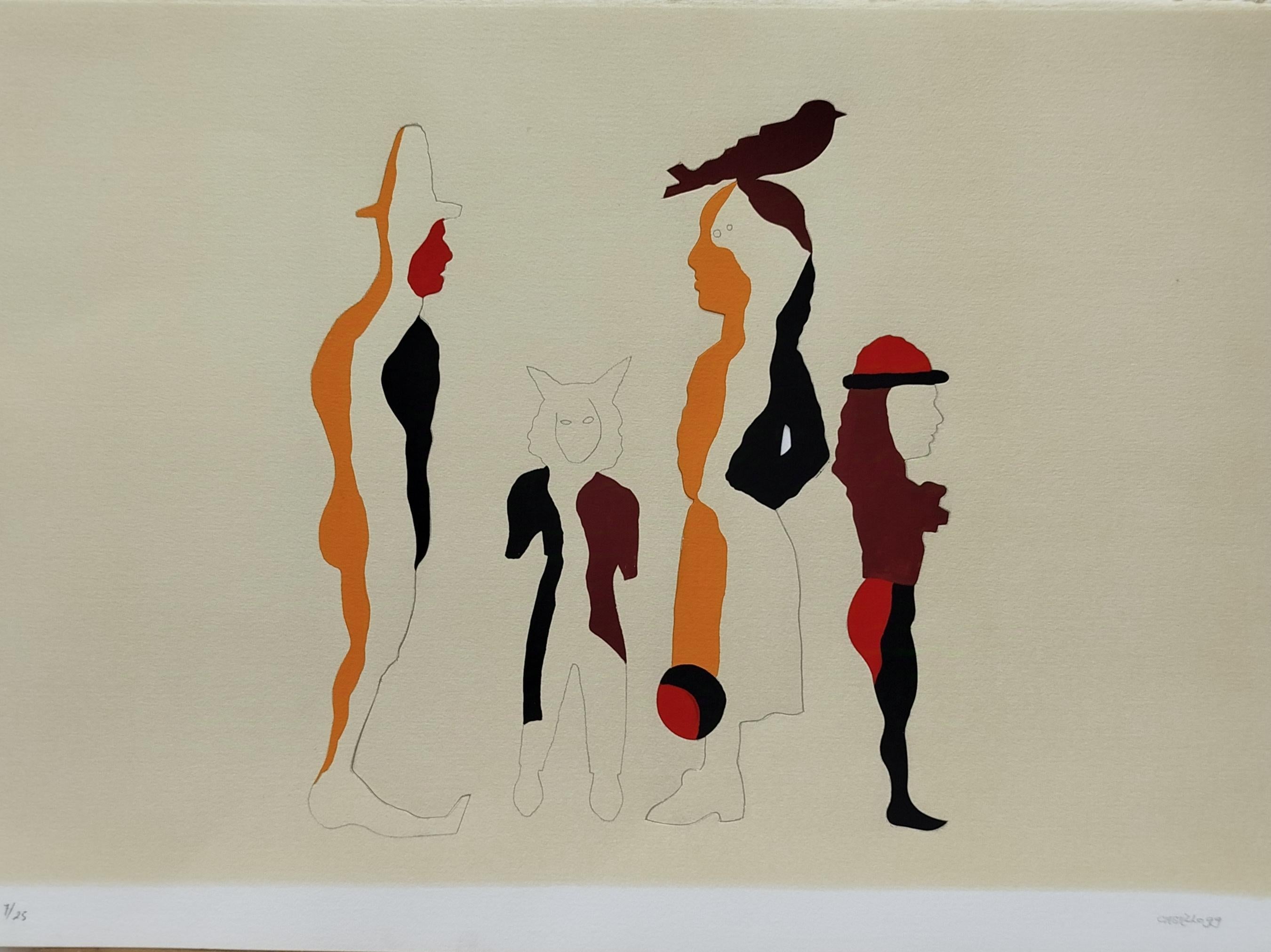Castillo  Compañeros expressionist abstract litografia For Sale 2