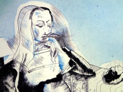 Jorge Castillo - MARIENZA EN DOMINGO Etching Spanish Surrealism Feminine