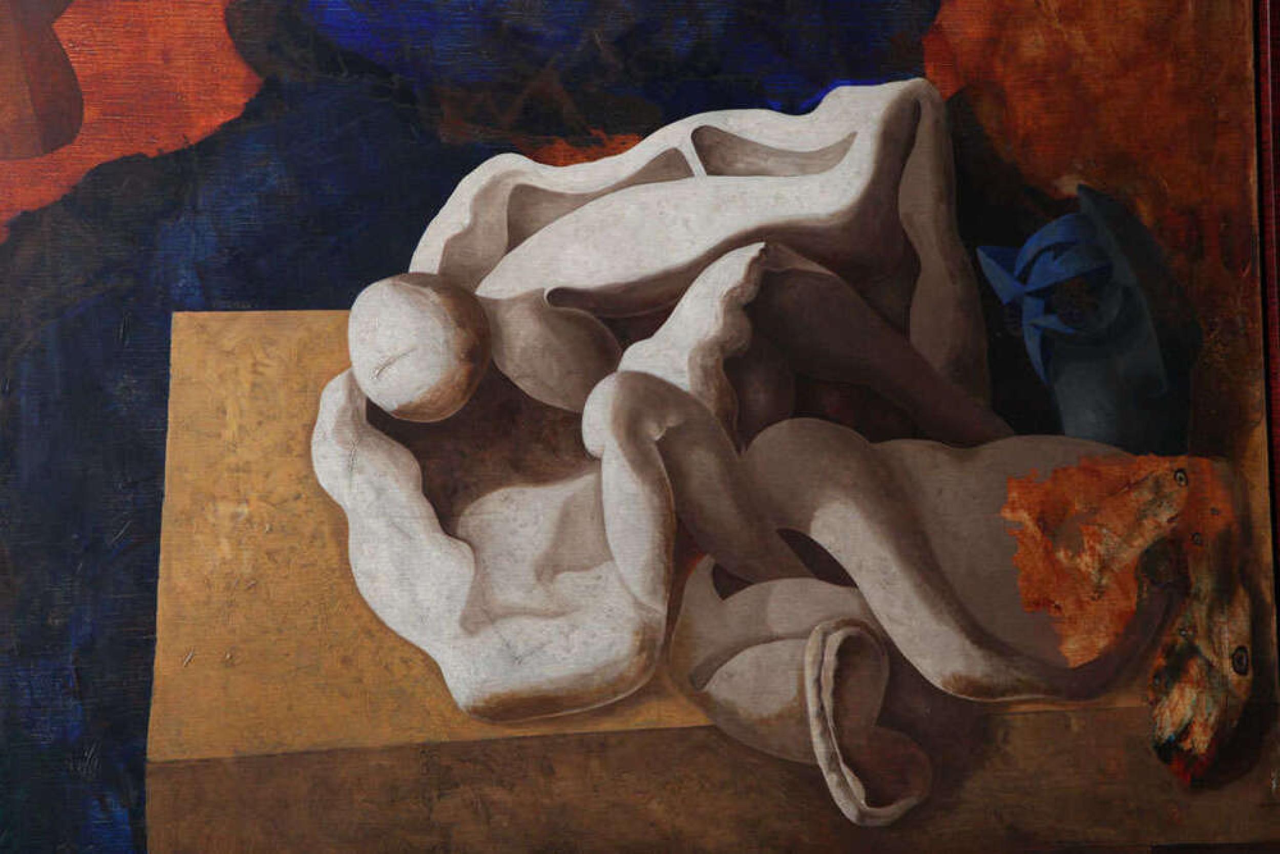 Abstraktes spanisches Gemälde aus der Mitte des Jahrhunderts, Öl auf Leinwand, Jorge Castillo (ohne Titel) (Moderne der Mitte des Jahrhunderts) im Angebot