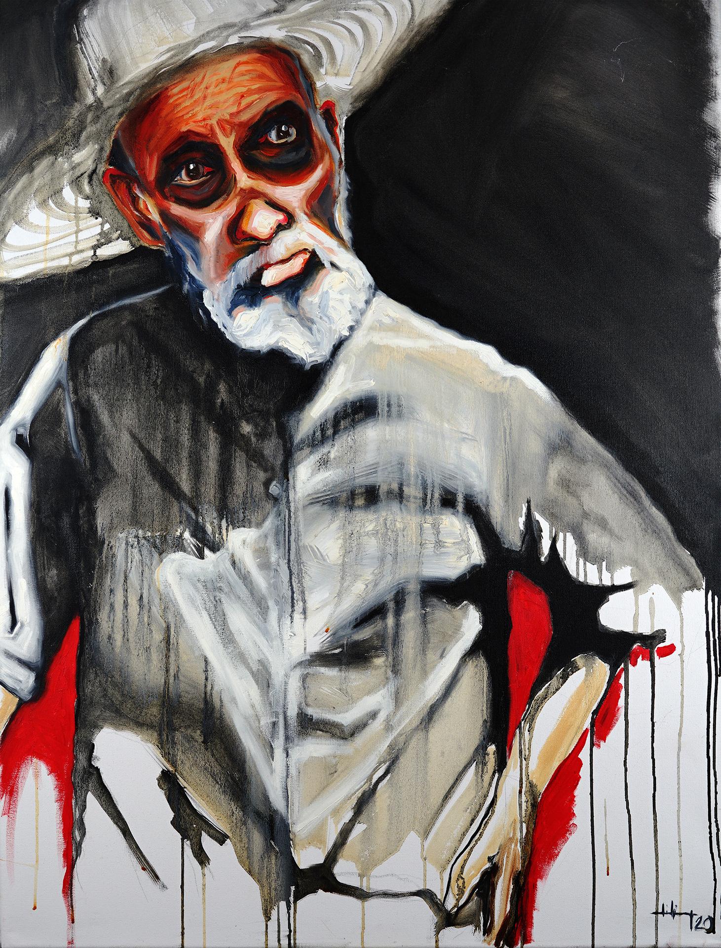 Portrait Painting Jorge Cruz - Vieil homme