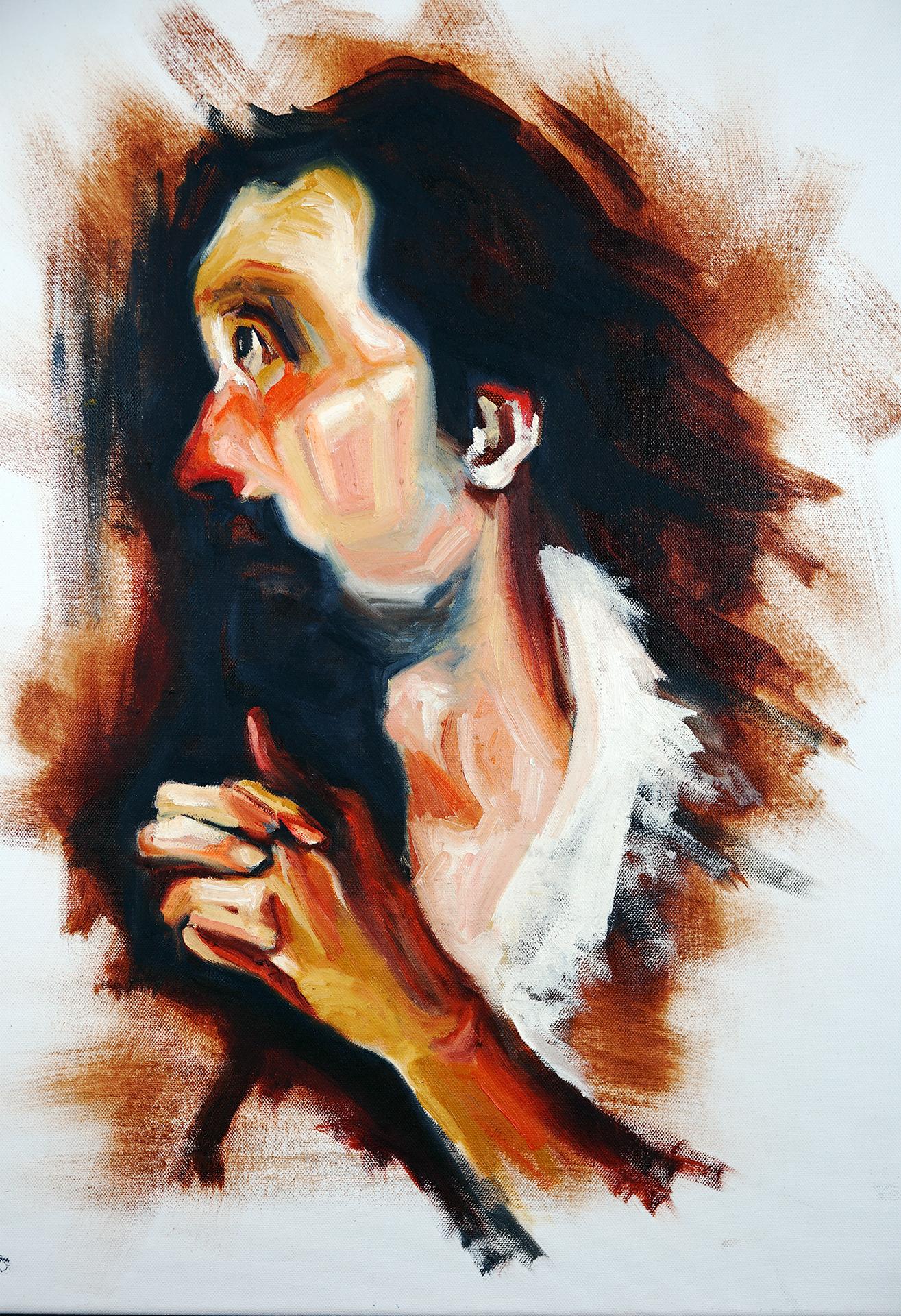 Jorge Cruz Portrait Painting - Prayer