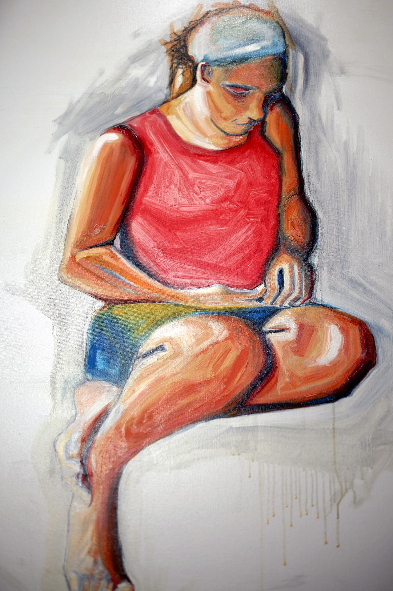 Jorge Cruz Portrait Painting - Seating Madonna