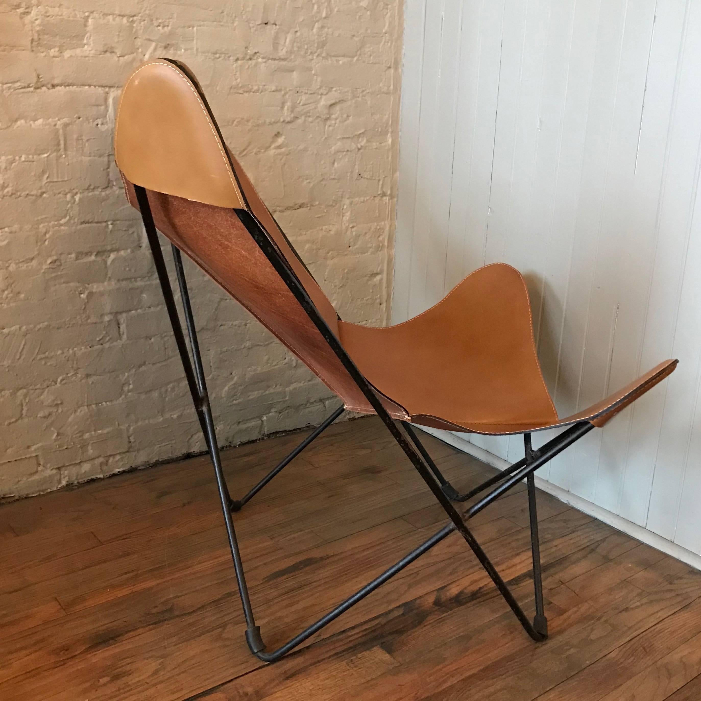 Mid-Century Modern Jorge Ferrari-Hardoy Leather Butterfly Chair