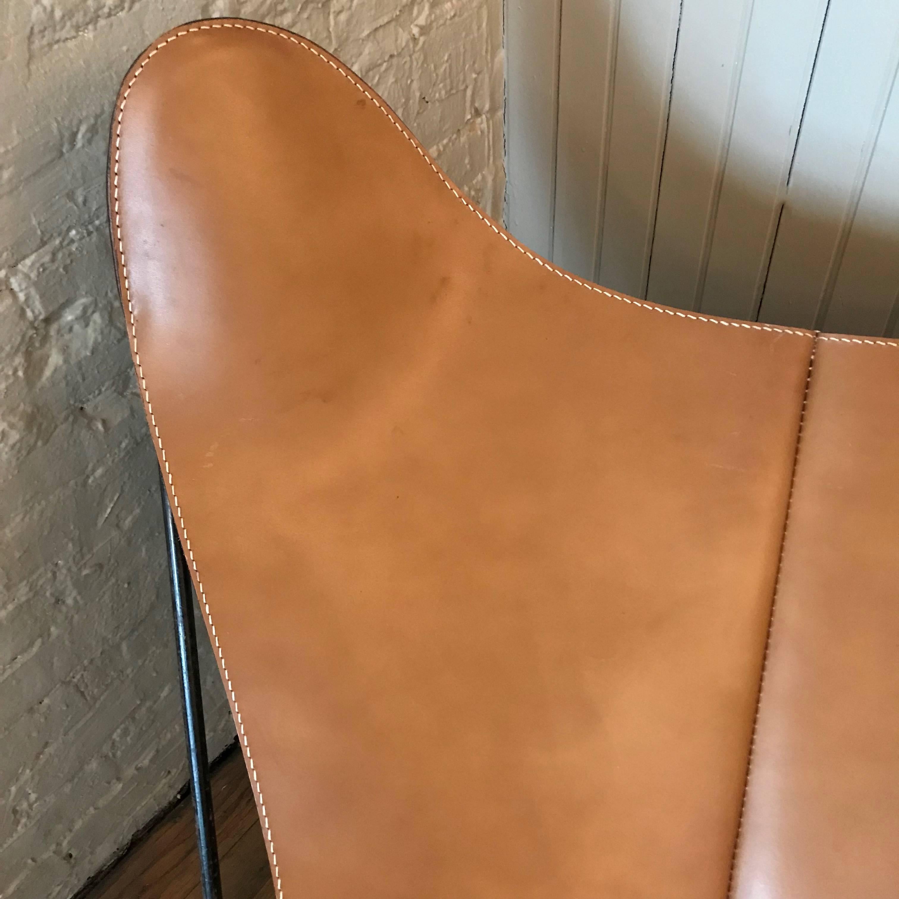 Jorge Ferrari-Hardoy Leather Butterfly Chair In Excellent Condition In Brooklyn, NY