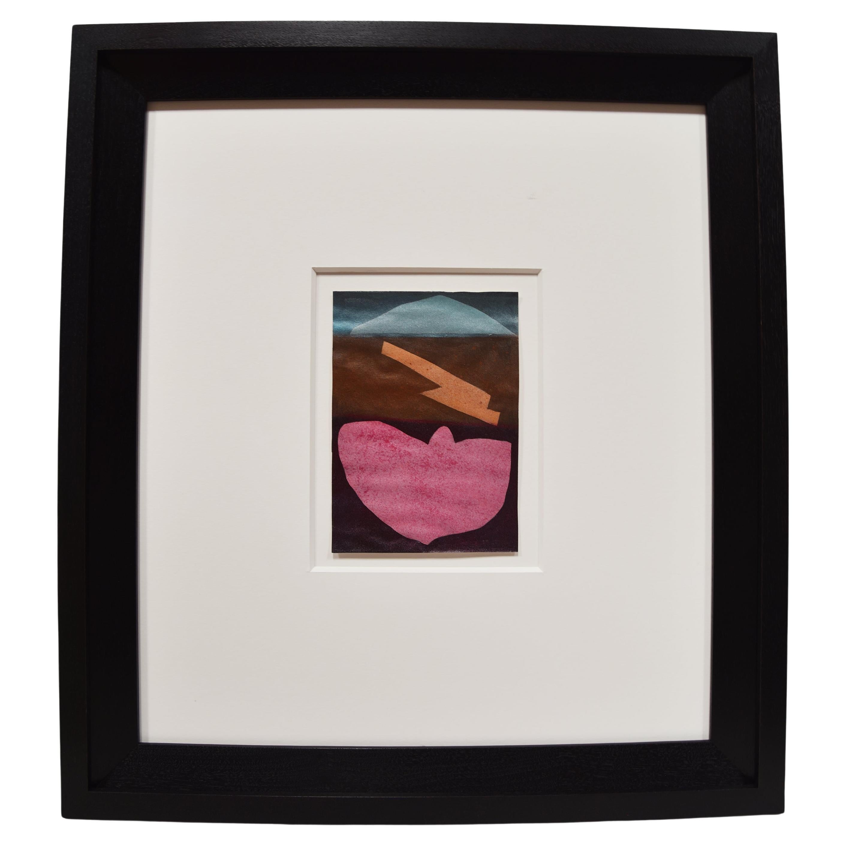 Peinture originale à l'acrylique sur papier de Jorge Fick intitulée Motel Suitcase 6121, circa 1971, signée par l'artiste. Né en 1932 et décédé en 2004 dans la vibrante communauté artistique de Santa Fe, au Nouveau-Mexique, cet artiste était une