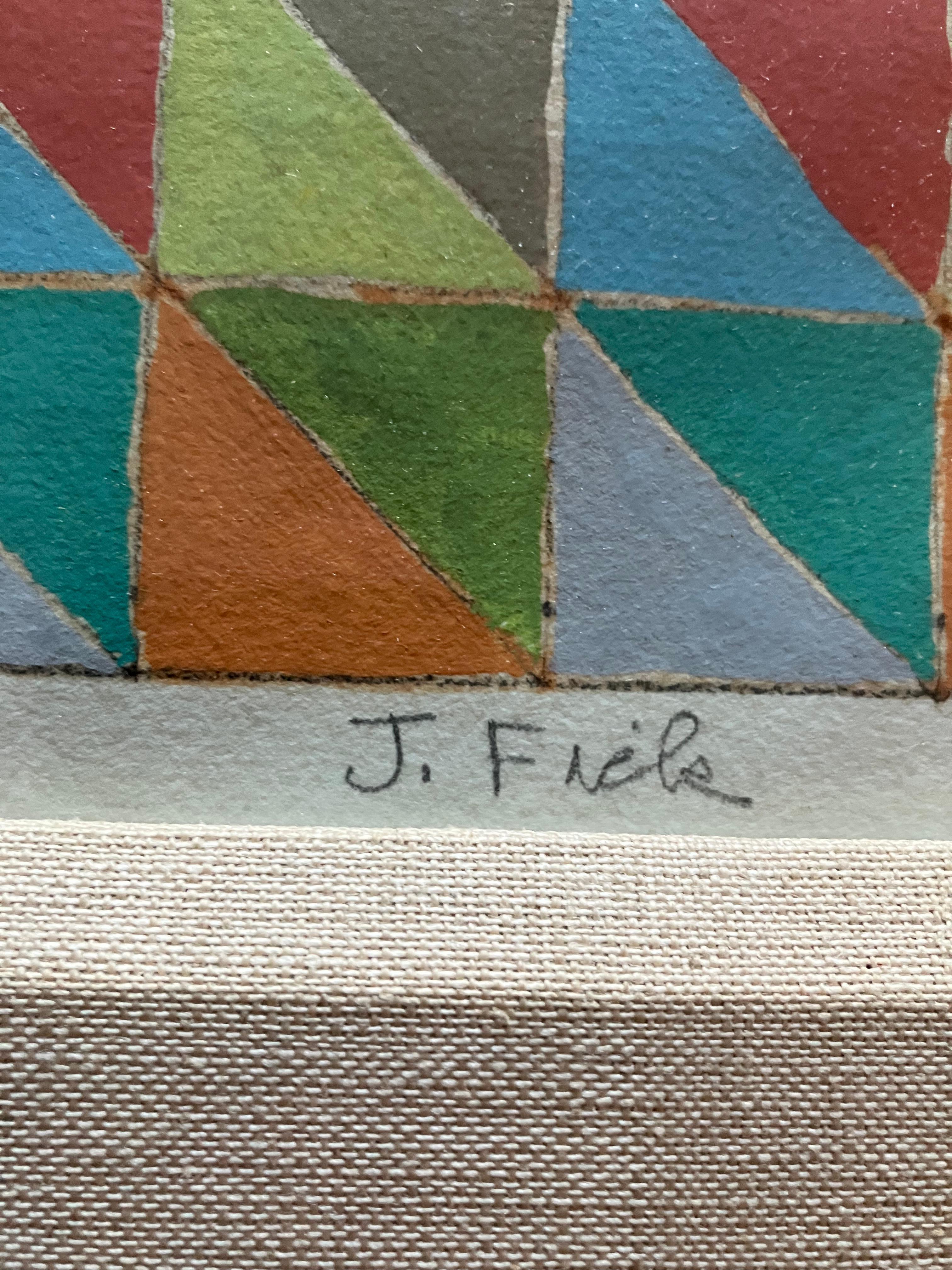 Jorge Fick, Grande dipinto a guazzo e acquerello, 1971 ca. In condizioni buone in vendita a Brooklyn, NY