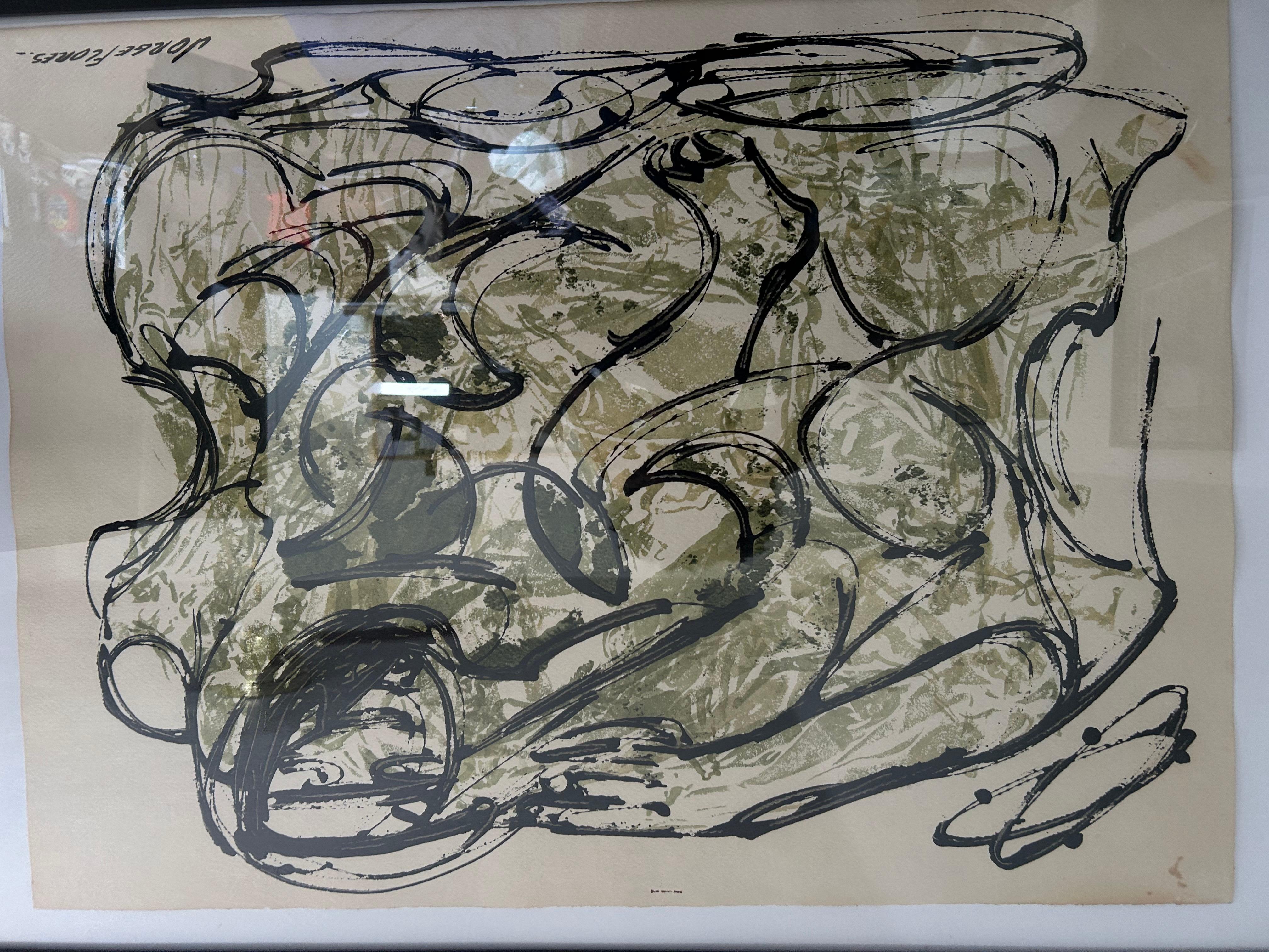 Grande opera astratta intitolata uomo e carta 

Jorge Flore ha ottenuto diversi premi nazionali e internazionali e ha esposto in gallerie di tutto il mondo. I suoi dipinti si trovano in edifici governativi in Messico e in diversi musei, tra cui il
