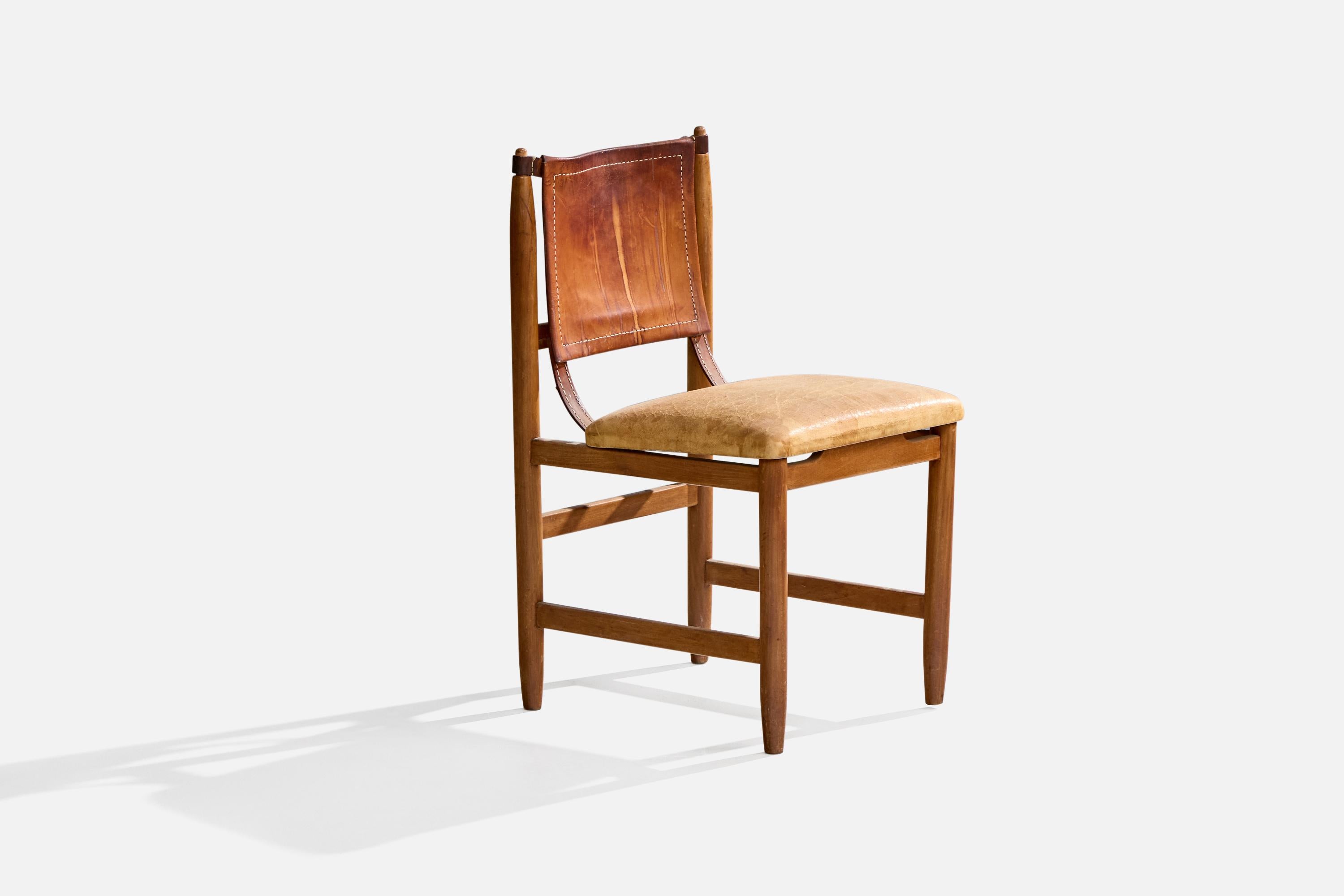 Jorge Jabour Mauad, Sillas de comedor, Cuero, Madera, Brasil, 1960 mediados del siglo XX en venta