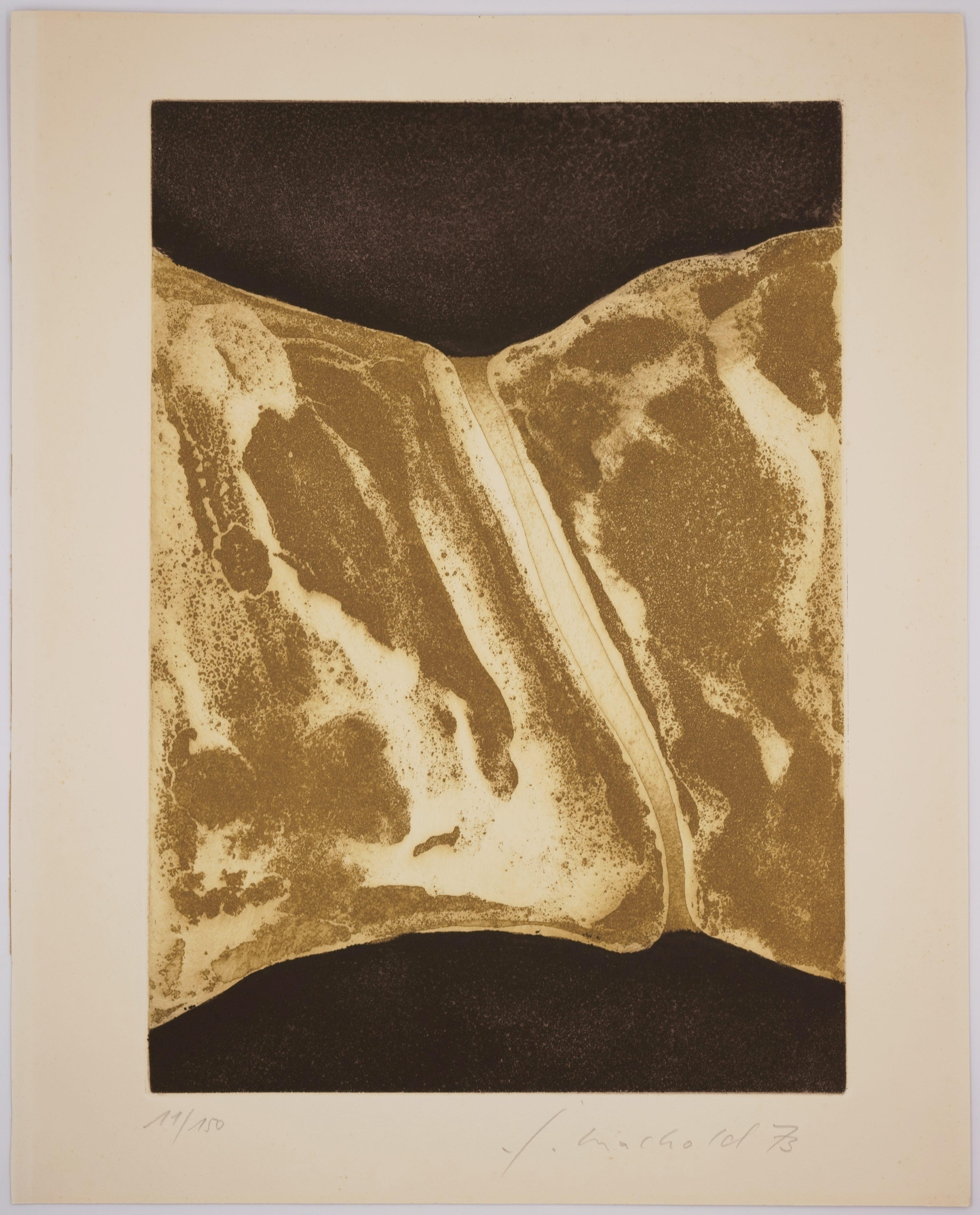 Untitled / - The archaism of nature - - Brown Print by Jorge Machold