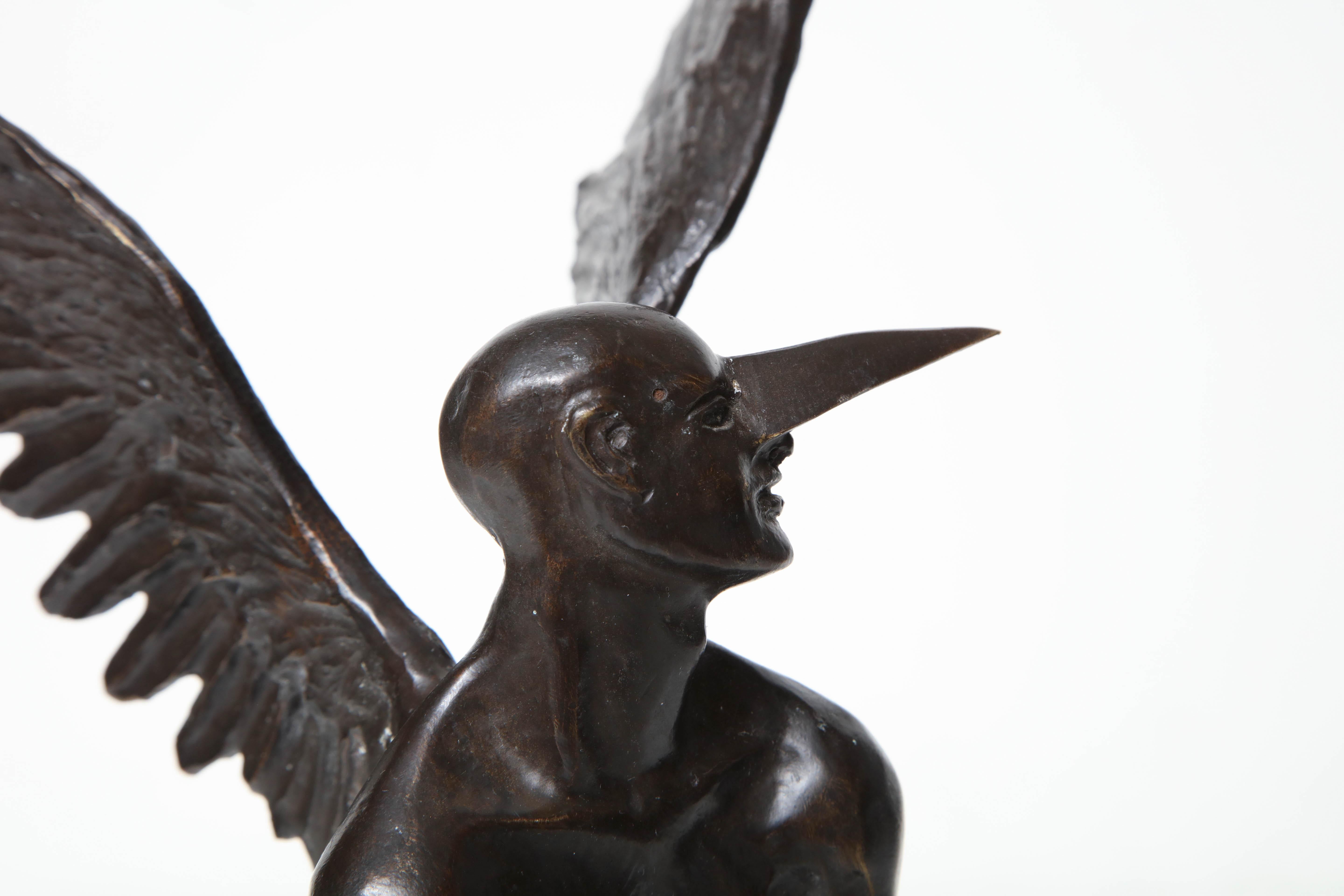 Jorge Marin Signed Bronze Figure on a Ball with Carnival Mask 2