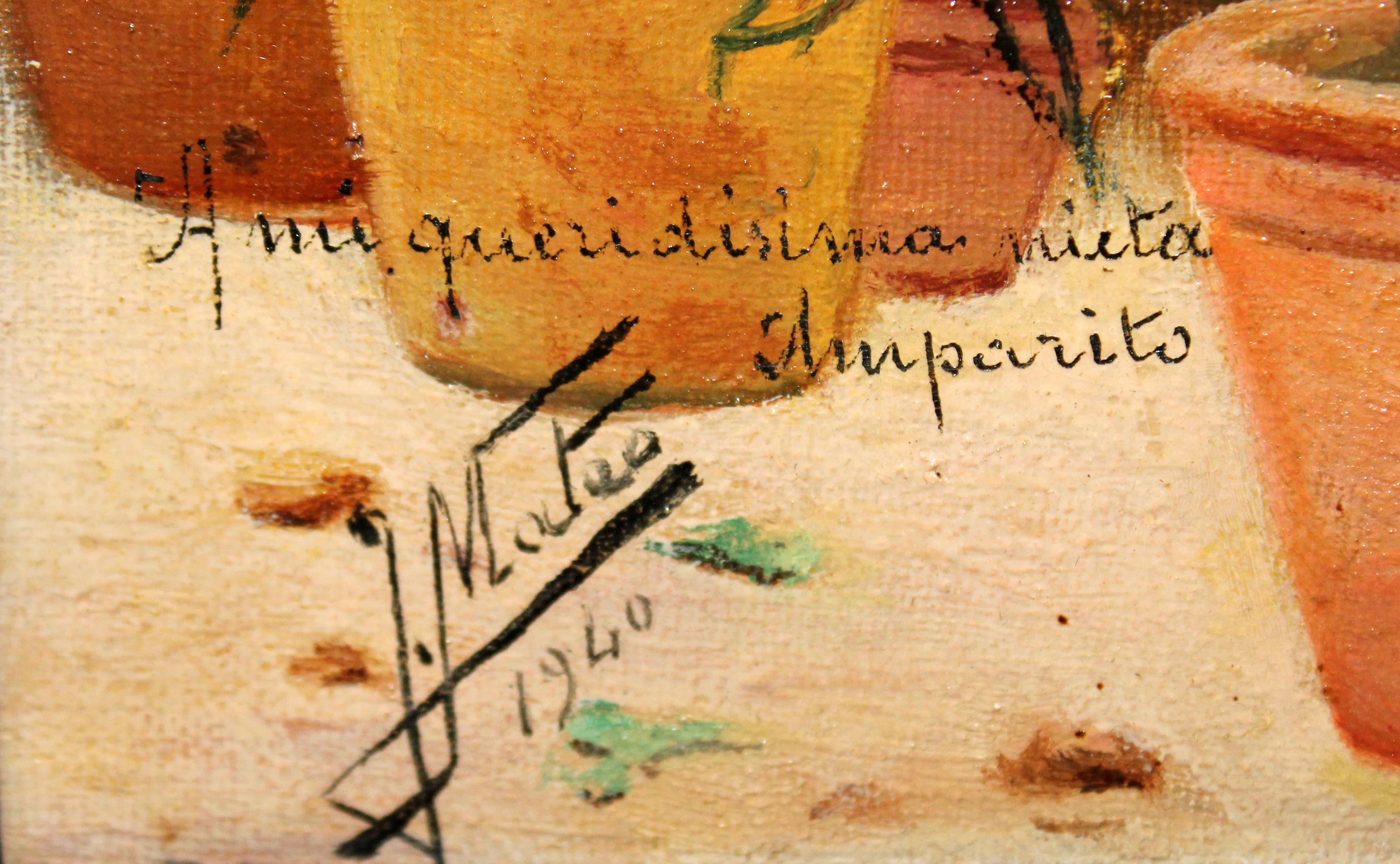 Jorge Mateo Serrano (XIX-XX) - Óleo sobre tela - La jardinera andaluza For Sale 8