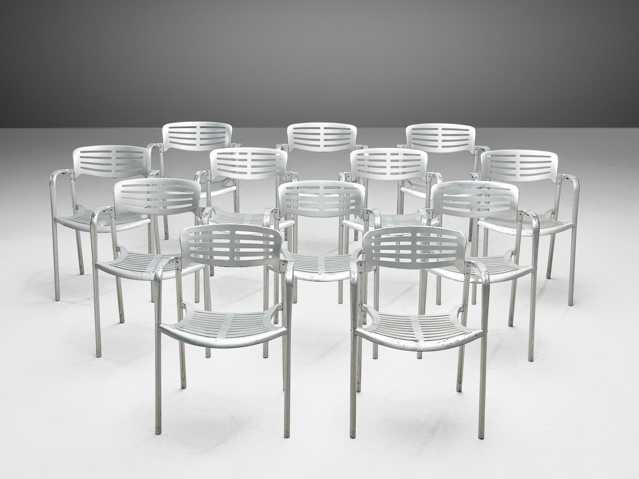 Jorge Pensi 'Toledo' Armchairs in Aluminium In Good Condition For Sale In Waalwijk, NL