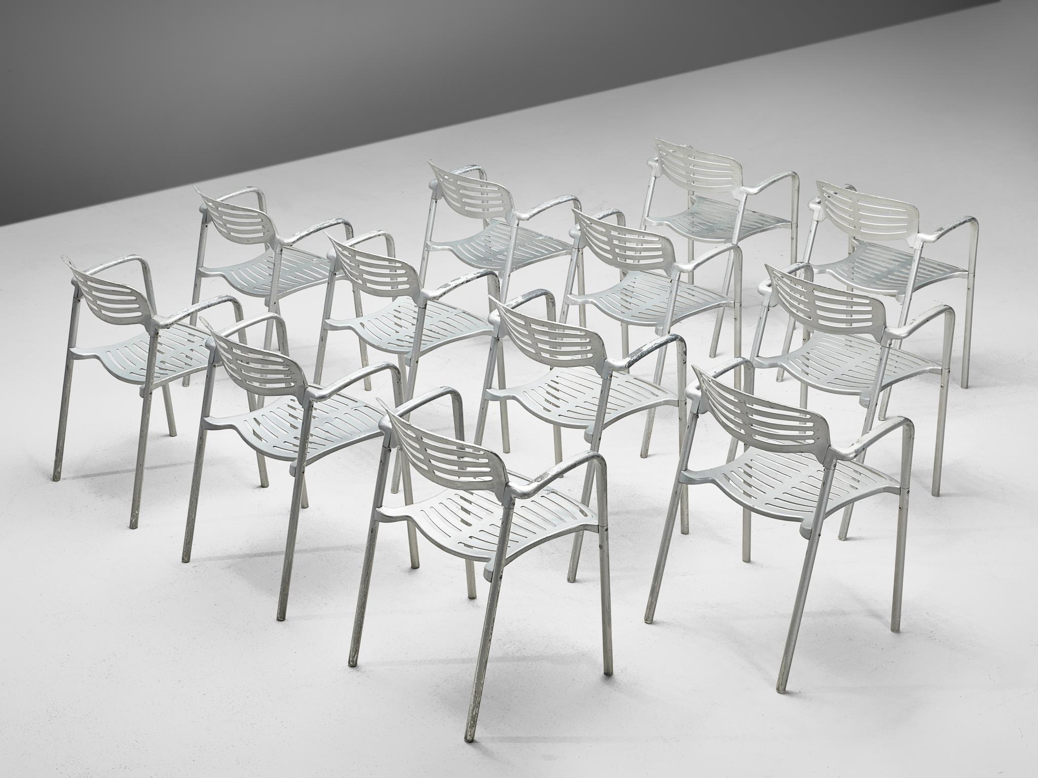Jorge Pensi 'Toledo' Armchairs in Aluminum In Good Condition In Waalwijk, NL