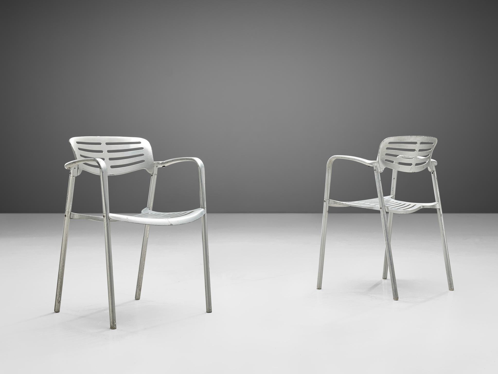 Jorge Pensi, armchairs, aluminum, Spain, 1988

A set of of Jorge Spensi's aluminum chairs of the Toledo collection. Pensi designed the 'Toledo' chairs and the 'Toledo' table for the manufacturer Amat-3. Later the designs were adopted by Knoll