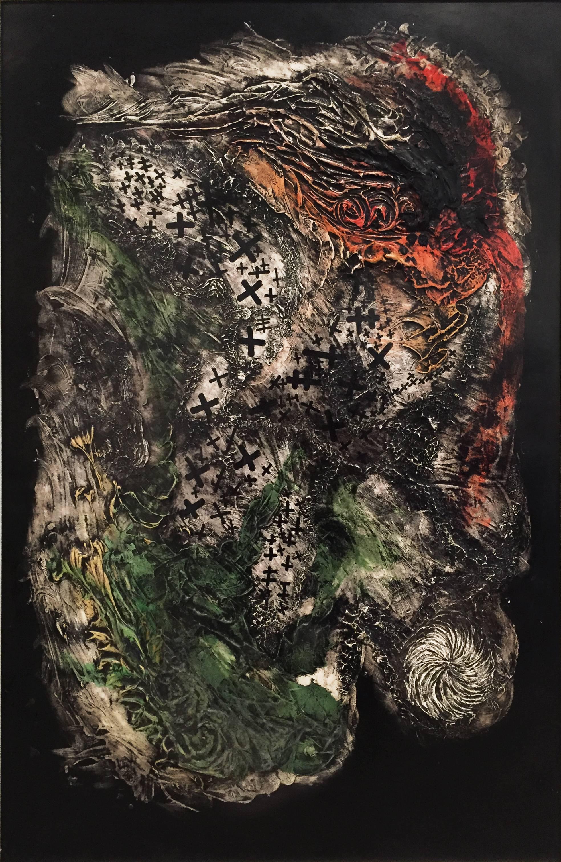 Jorge Piqueras (1925) Composition, circa 1960, oil and mixed media on panel.

SIZE: cm. 70.5 x 46 x 1
SIZE WITH FRAME: cm. 72.5 x 48 x 1

Certificate of Authenticity:
Galleria Michelangelo

Provenance:
Lorenzelli Gallery, Bergamo, Italy

Jorge