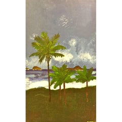 Jorge Quartilho Acrylic on Canvas "Leblon a noite" 1981  Rio de Janeiro