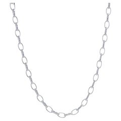 Jorge Revilla längliche ovale Kabelkette Halskette 17 1/2" - Sterlingsilber 925
