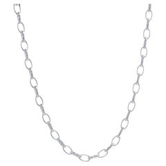 Jorge Revilla, collier à chaîne ovale allongée 17 1/2" - argent sterling 925