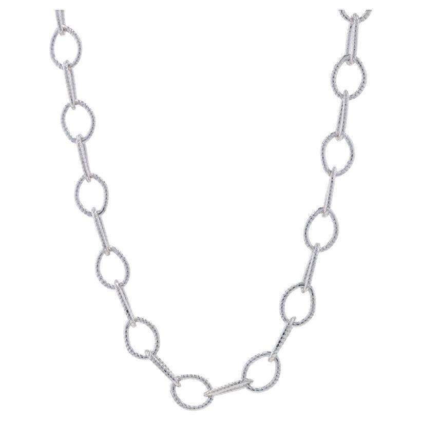 Jorge Revilla Fancy Link Chain Necklace 17 3/4" Sterling 925 Nautical Rope For Sale