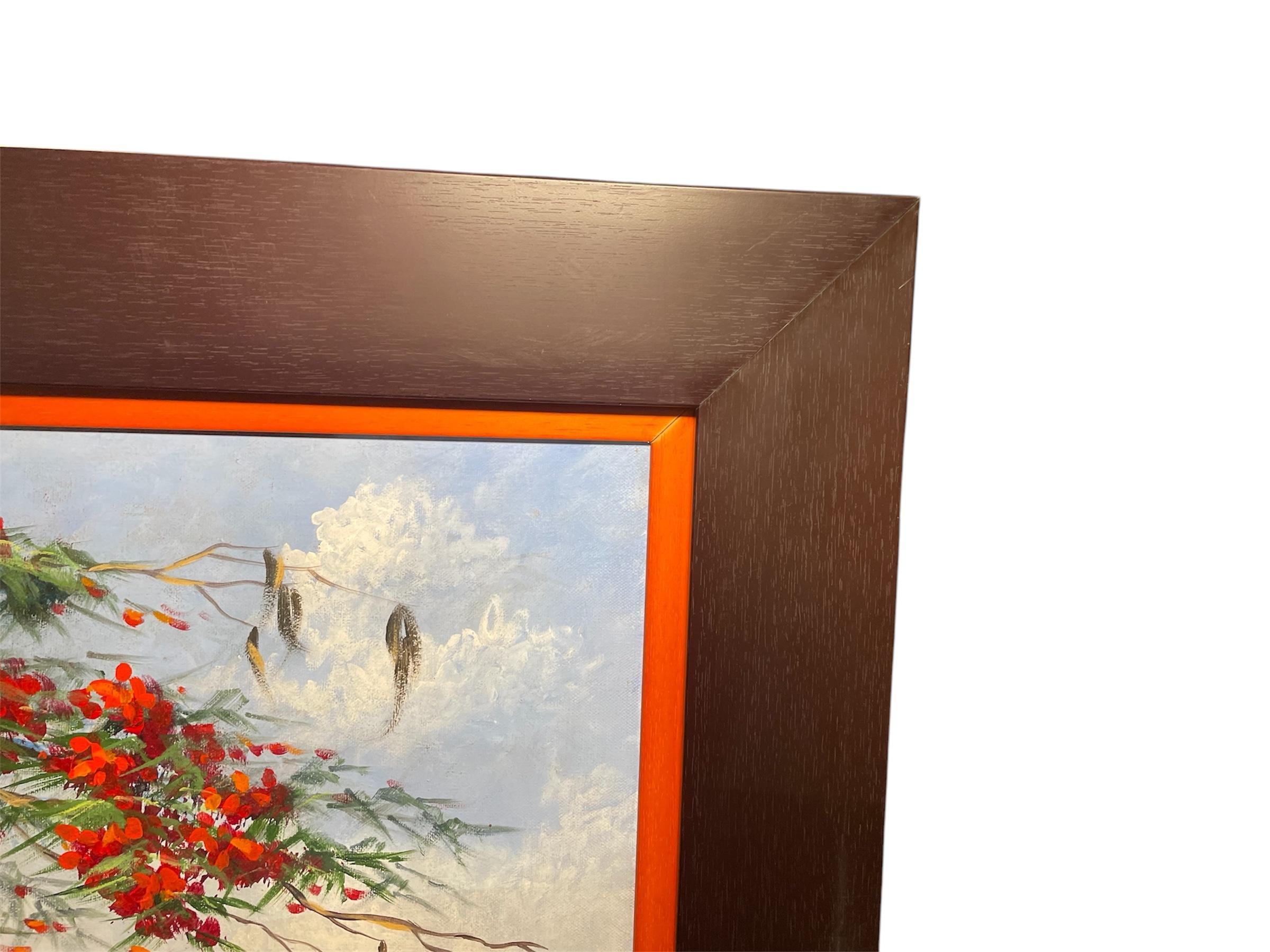 Jorge Romeros Ölgemälde eines flamboyanten Baumes im Angebot 3