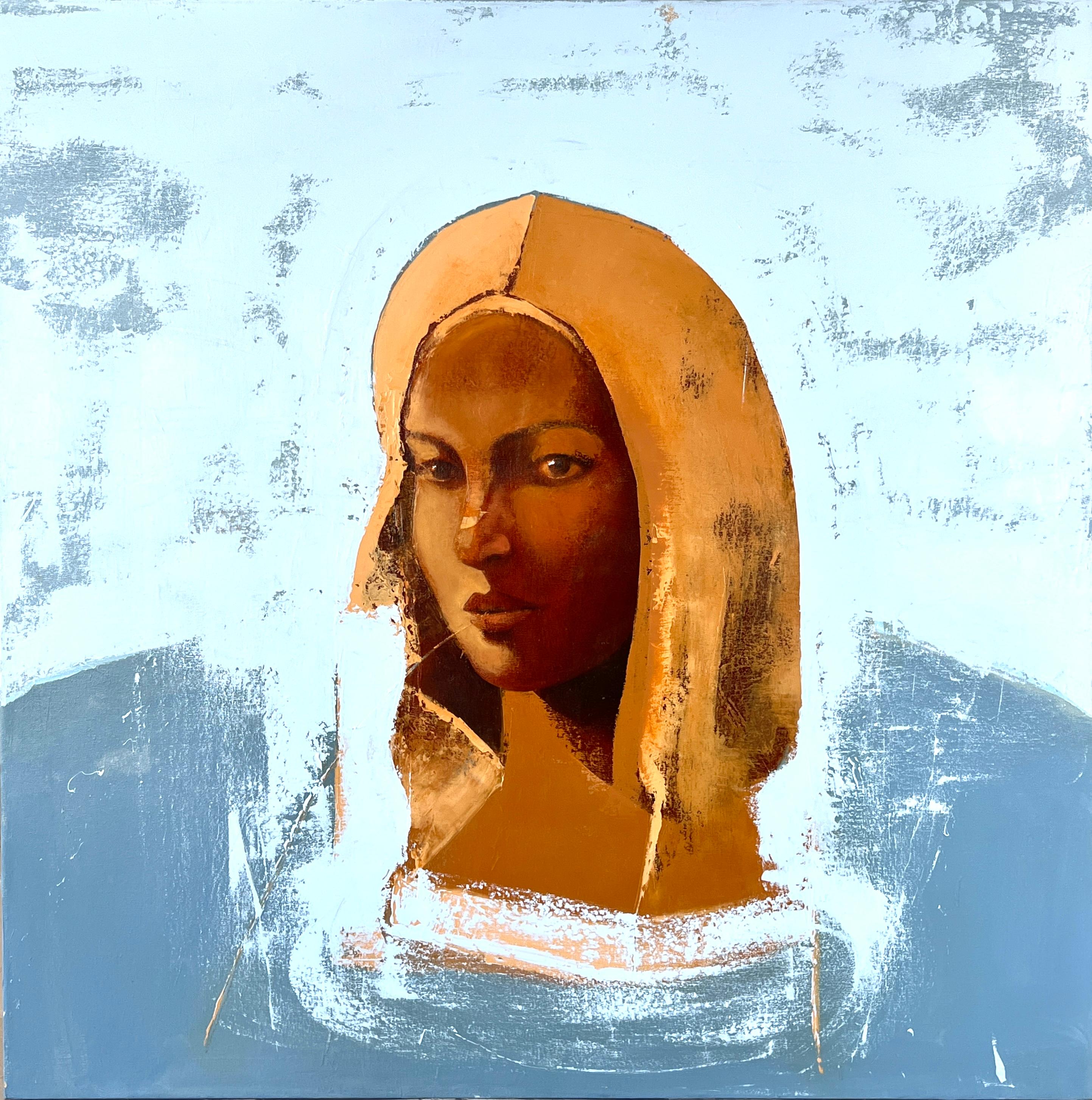 Jorge Santos Marcos Figurative Painting - Portrait in Gold