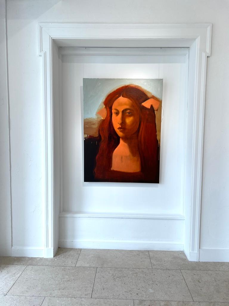 Portrait in Sienna - Painting by Jorge Santos Marcos