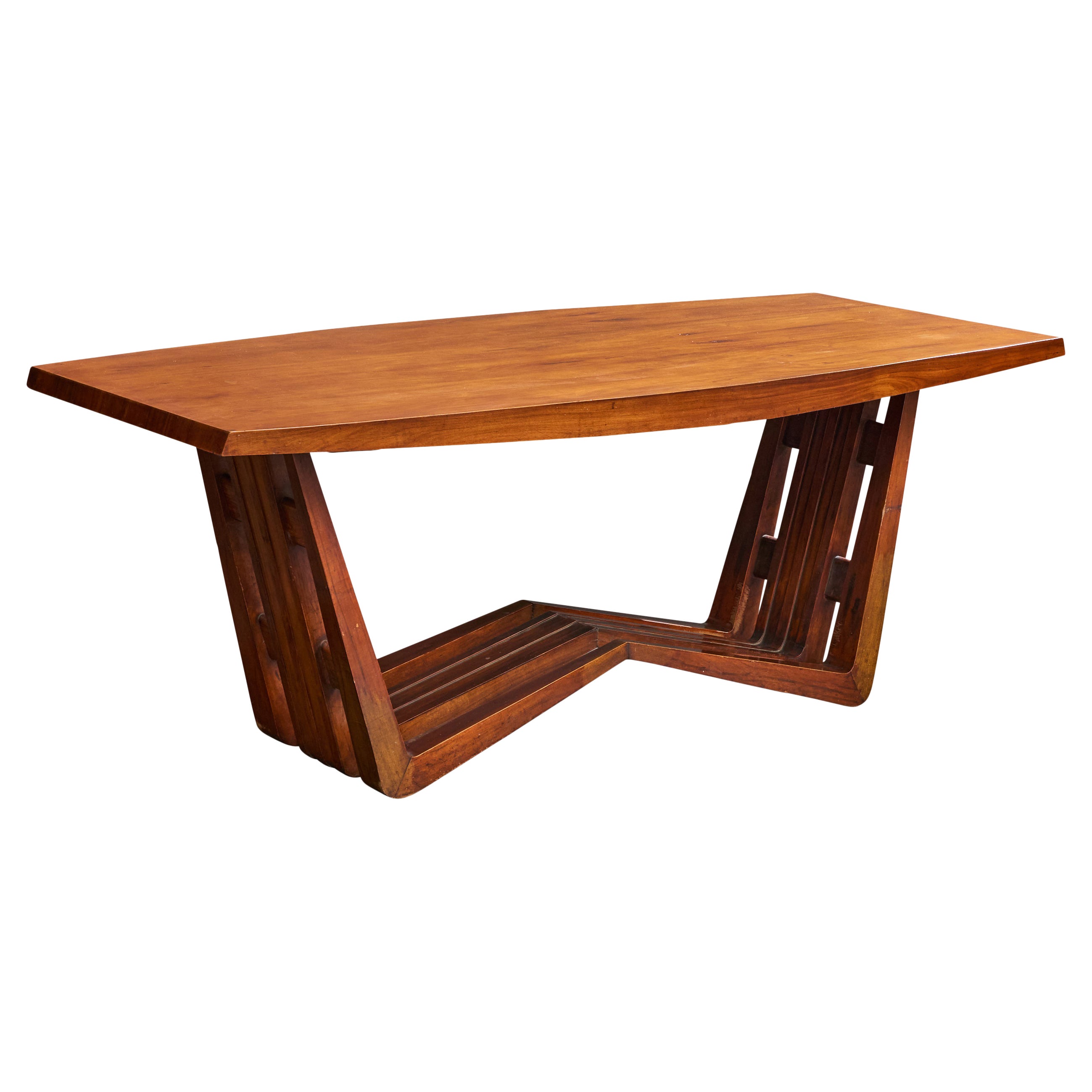 Jorge Schenaider, Table de salle à manger, Wood, Brésil, années 1960