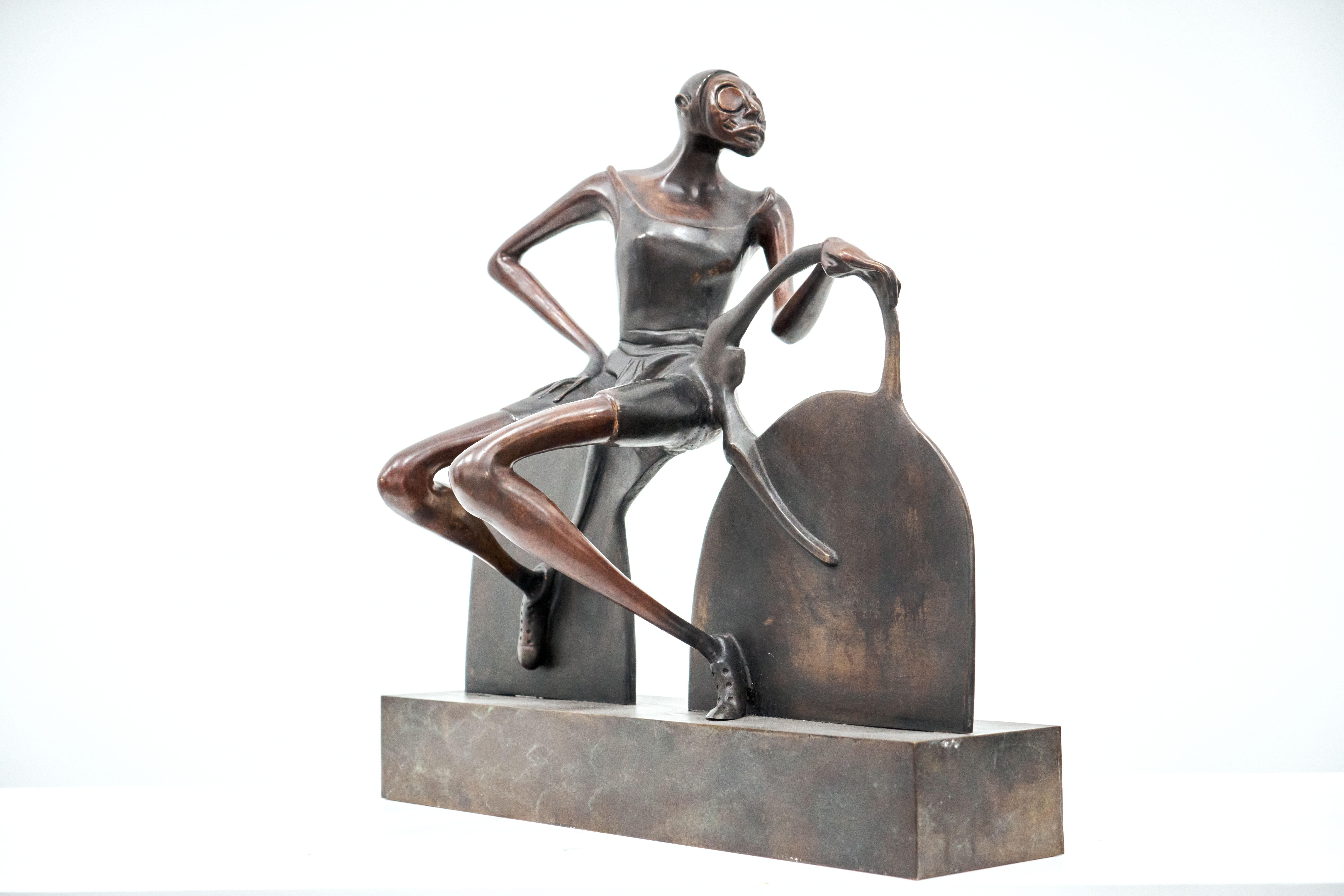 Jorge Seguí, Ciclista IX, bronze, édition 7/7, 1990-1995 - Sculpture de Jorge Seguí 