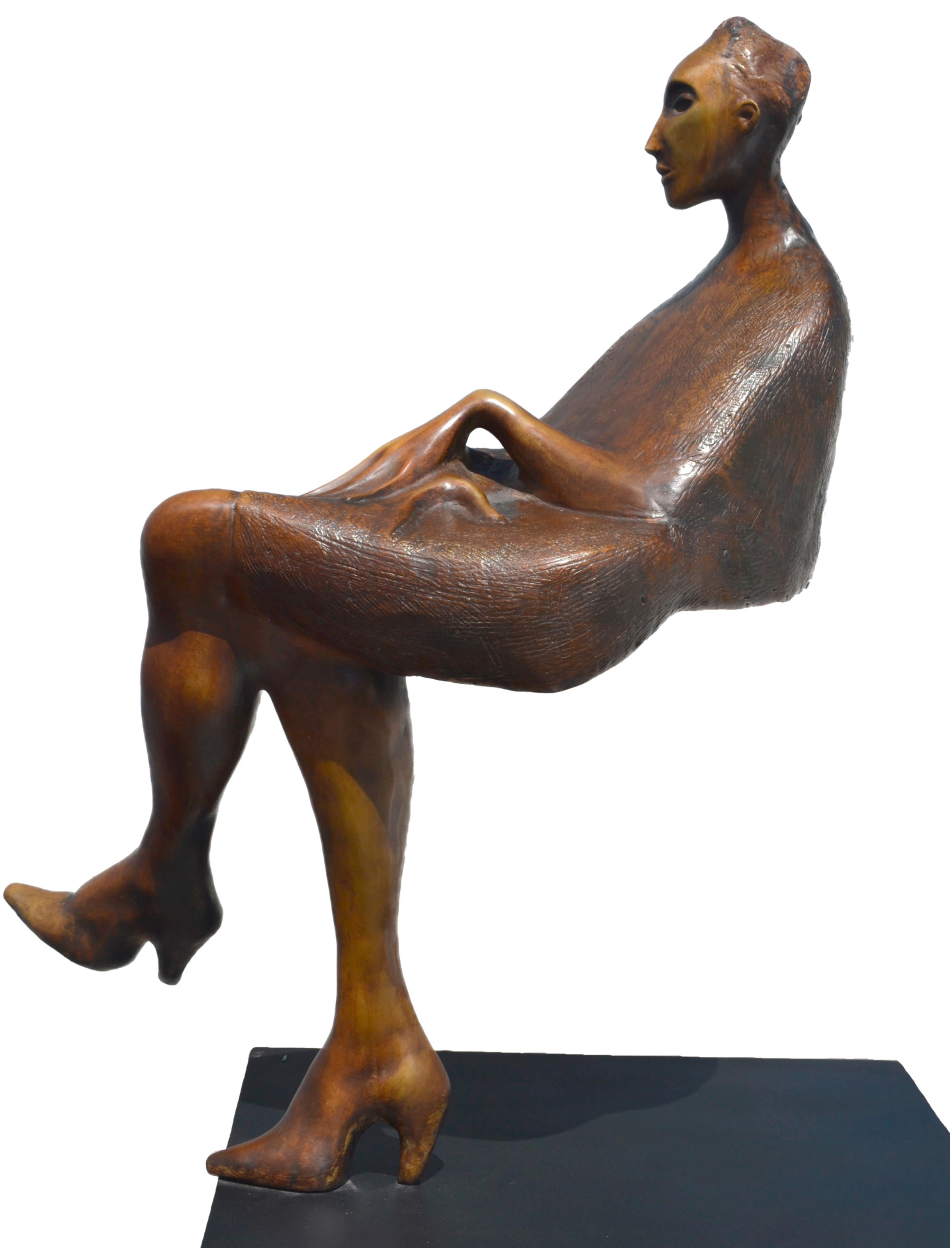 Jorge Segu,  Ilusion silla, 2000, Bronze, Auflage von 7, 78 x 90 x 33 cm (Gold), Figurative Sculpture, von Jorge Seguí 