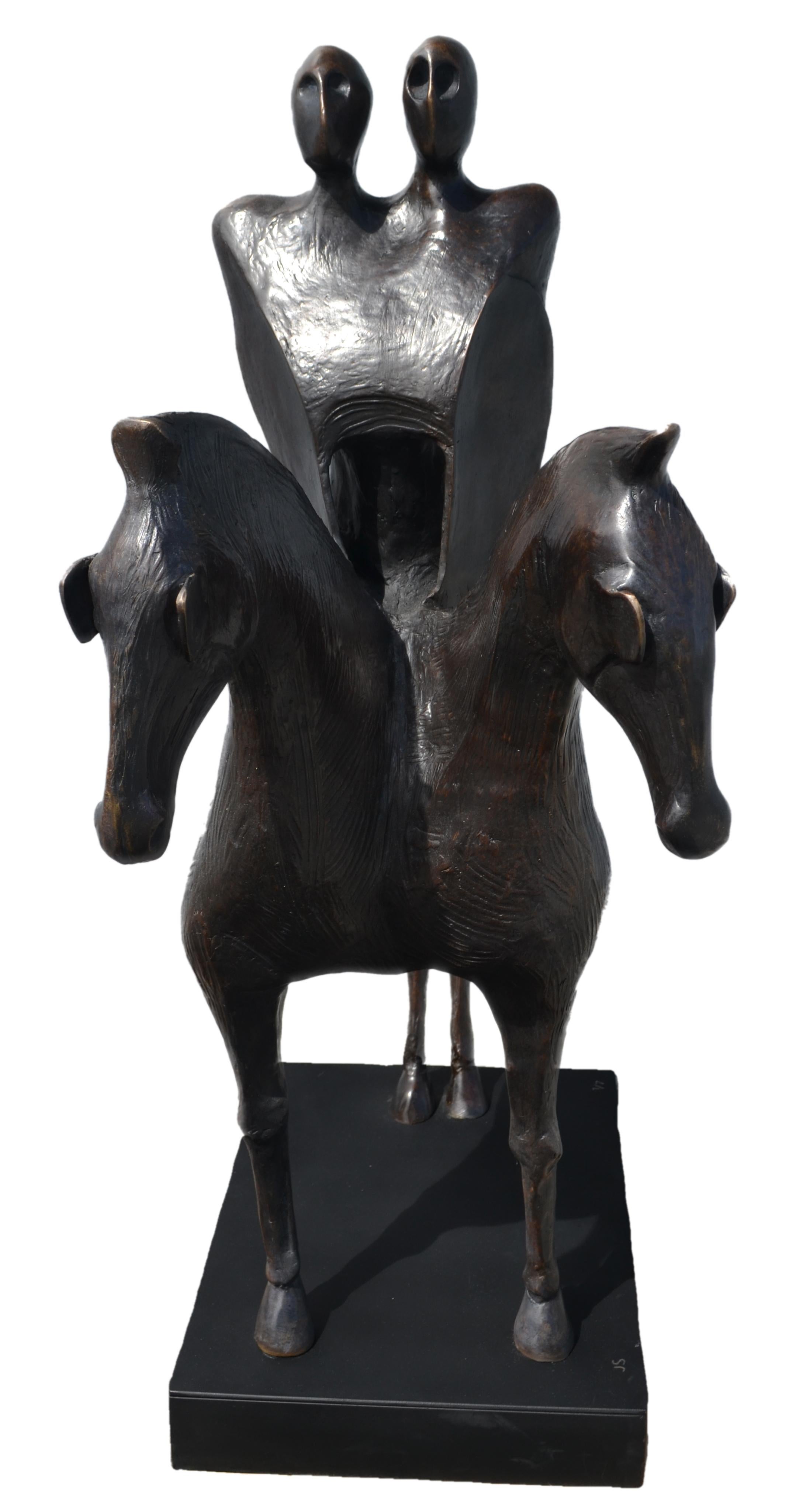 Jorge Segu, Falsos Heroes en Caballos Mticos, bronze, édition 1/7, 2010-2013 - Contemporain Sculpture par Jorge Seguí 