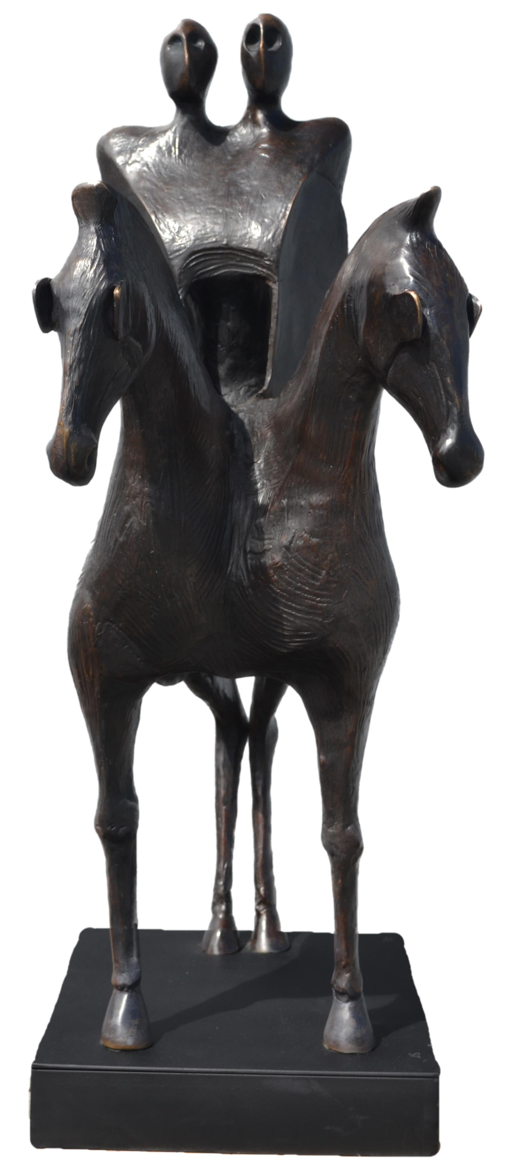 Figurative Sculpture Jorge Seguí  - Jorge Segu, Falsos Heroes en Caballos Mticos, bronze, édition 1/7, 2010-2013