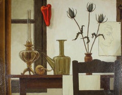 Vintage Jorge Soteras (1917-1990) - French School 1967 Oil, Still Life With Thistles