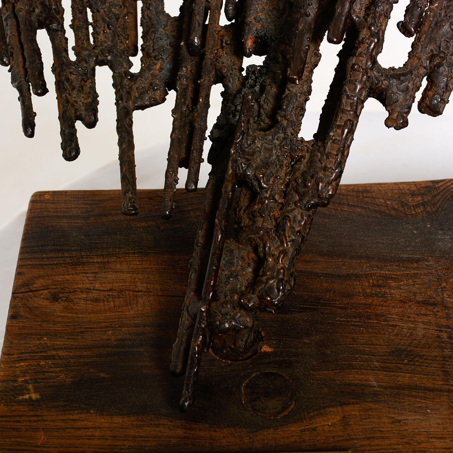 Late 20th Century Jorge Stanyo Kaminsky Mexican Modern Abstract Brutalist Iron Sculpture 1977