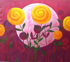 Jorge Vallejos (Peru 1965); Flores amarillos; acrylic on canvas
