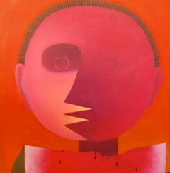 Jorge Vallejos (Peru 1965); Personaje con sandia; oil on canvas