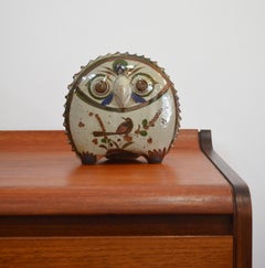 Jorge Wilmot Ceramic Owl Sculpture, Tonalá Folk Art, Mexico, 1960