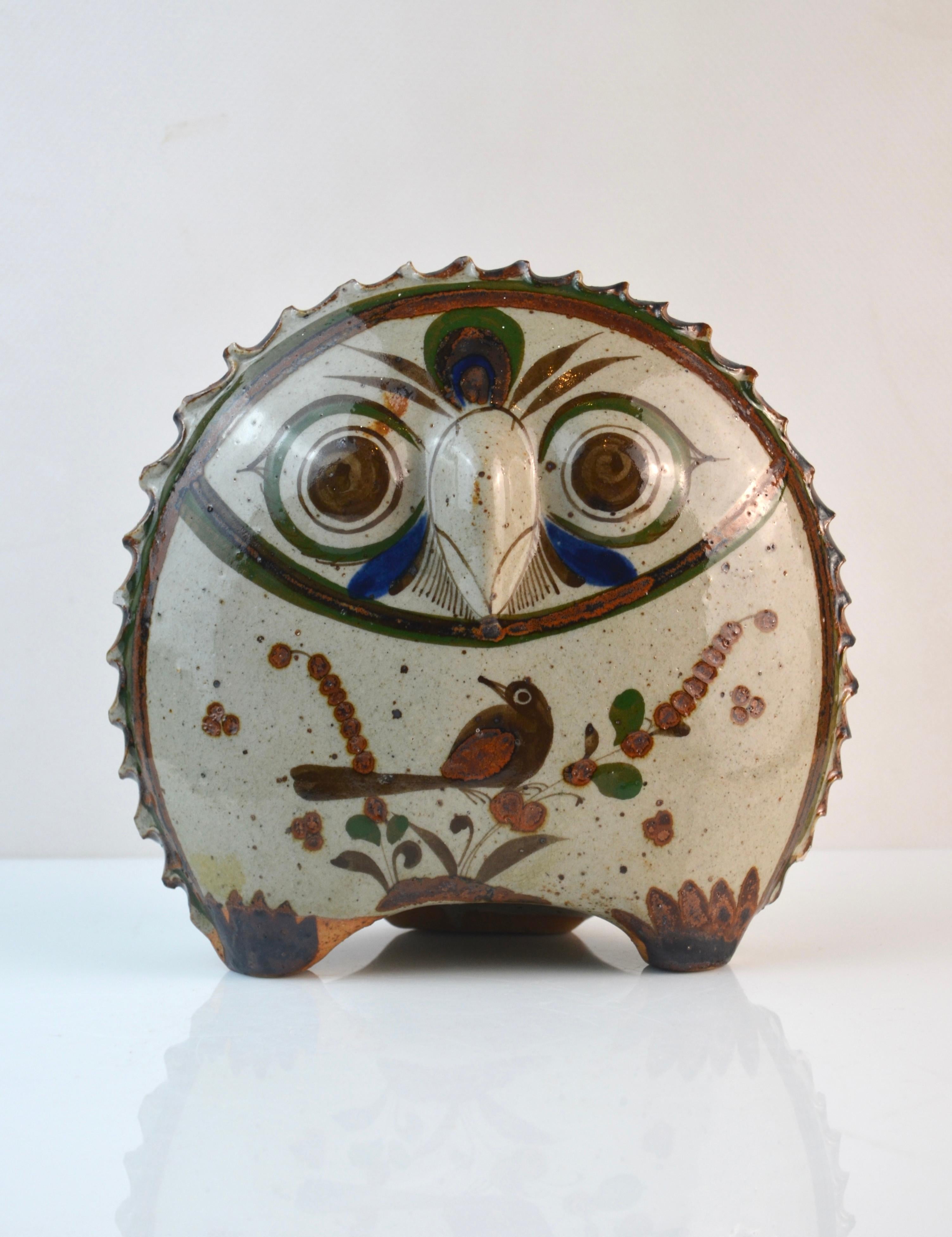 Jorge Wilmot Ceramic Owl Sculpture, Tonalá Folk Art, Mexico, 1960